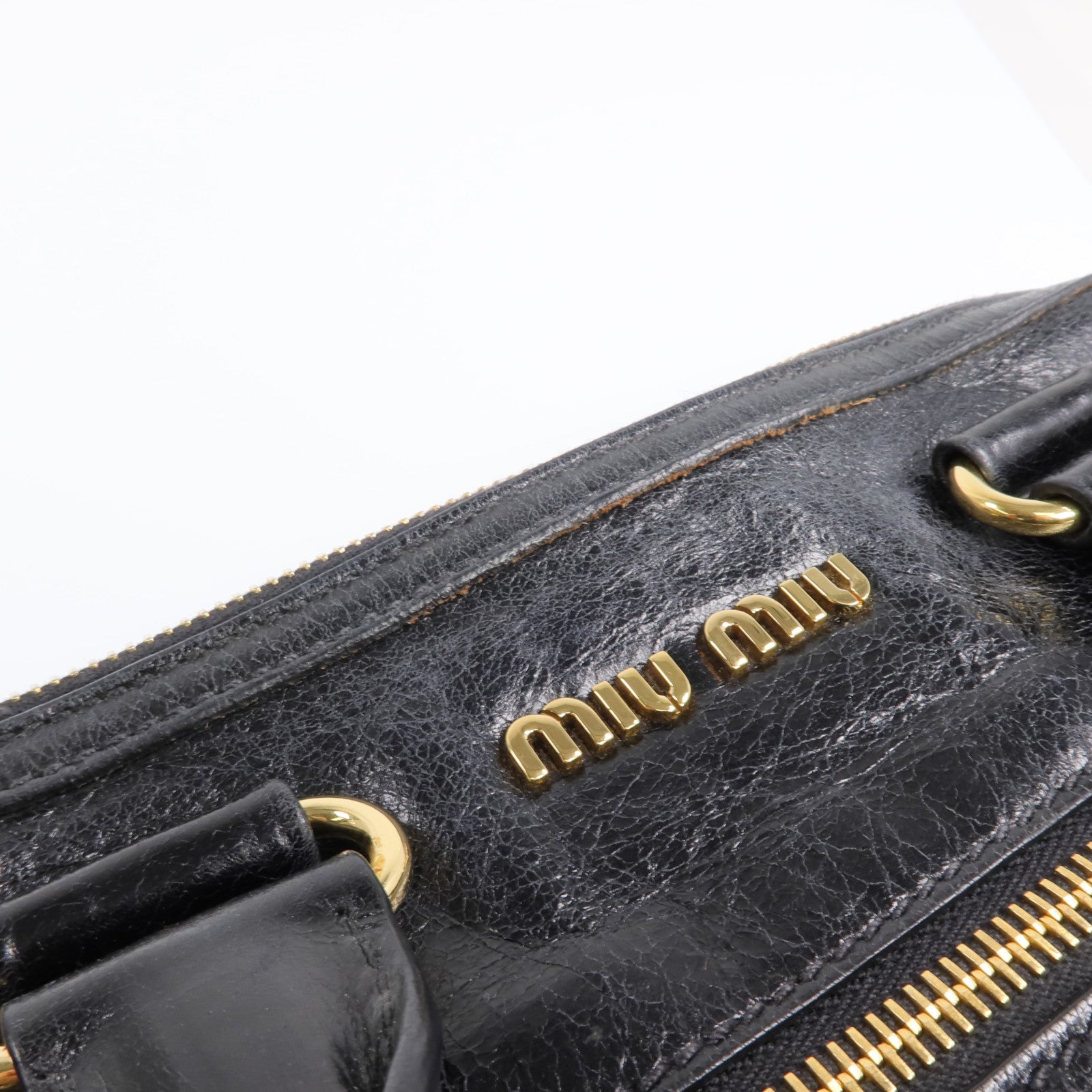 Miu Miu 牛皮皮革2 Way Shoulder金扣手挽肩背兩用袋