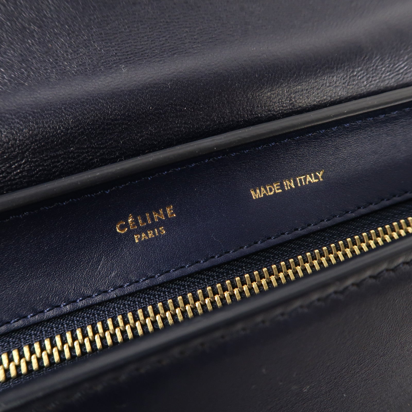 CELINE 牛皮皮革/蛇皮皮革Trapeze金扣手挽肩背兩用袋白色/藍色