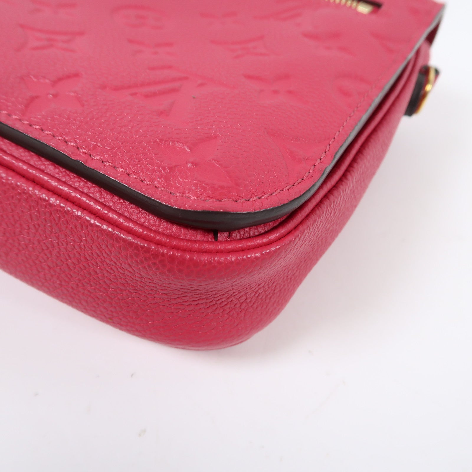 LOUIS VUITTON Monogram Empreinte Pochette Metis金扣手挽肩背兩用袋粉紅色
