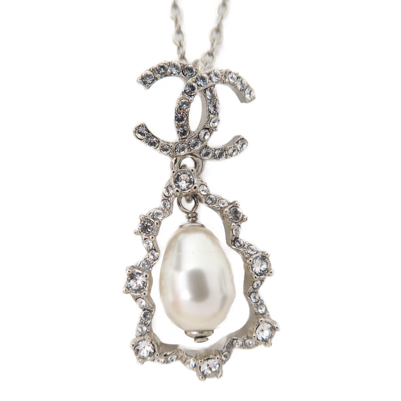 CHANEL 金屬Necklace項鍊銀色