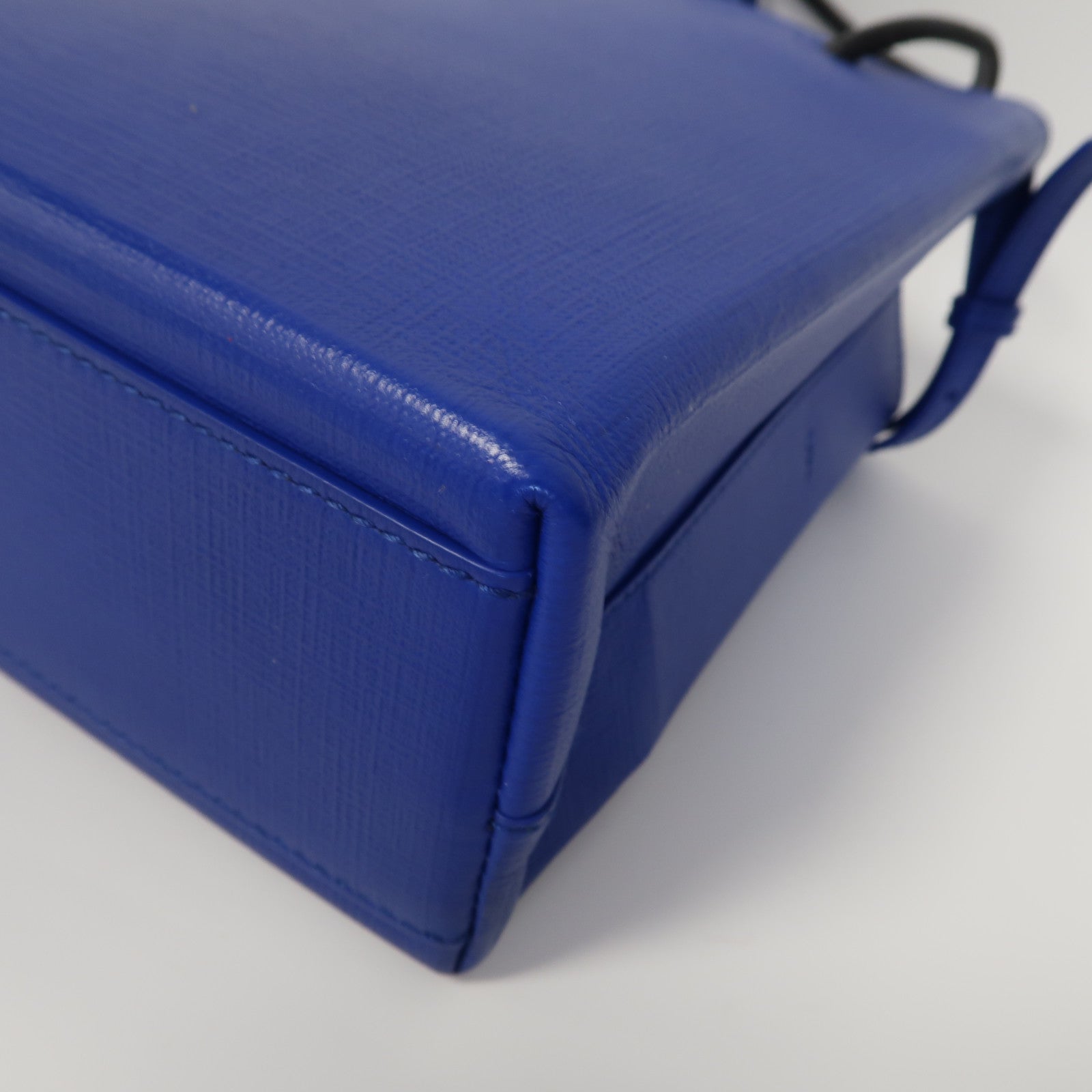 BALENCIAGA 【激減優惠】牛皮皮革Tote Bag銀扣手挽肩背兩用袋藍色