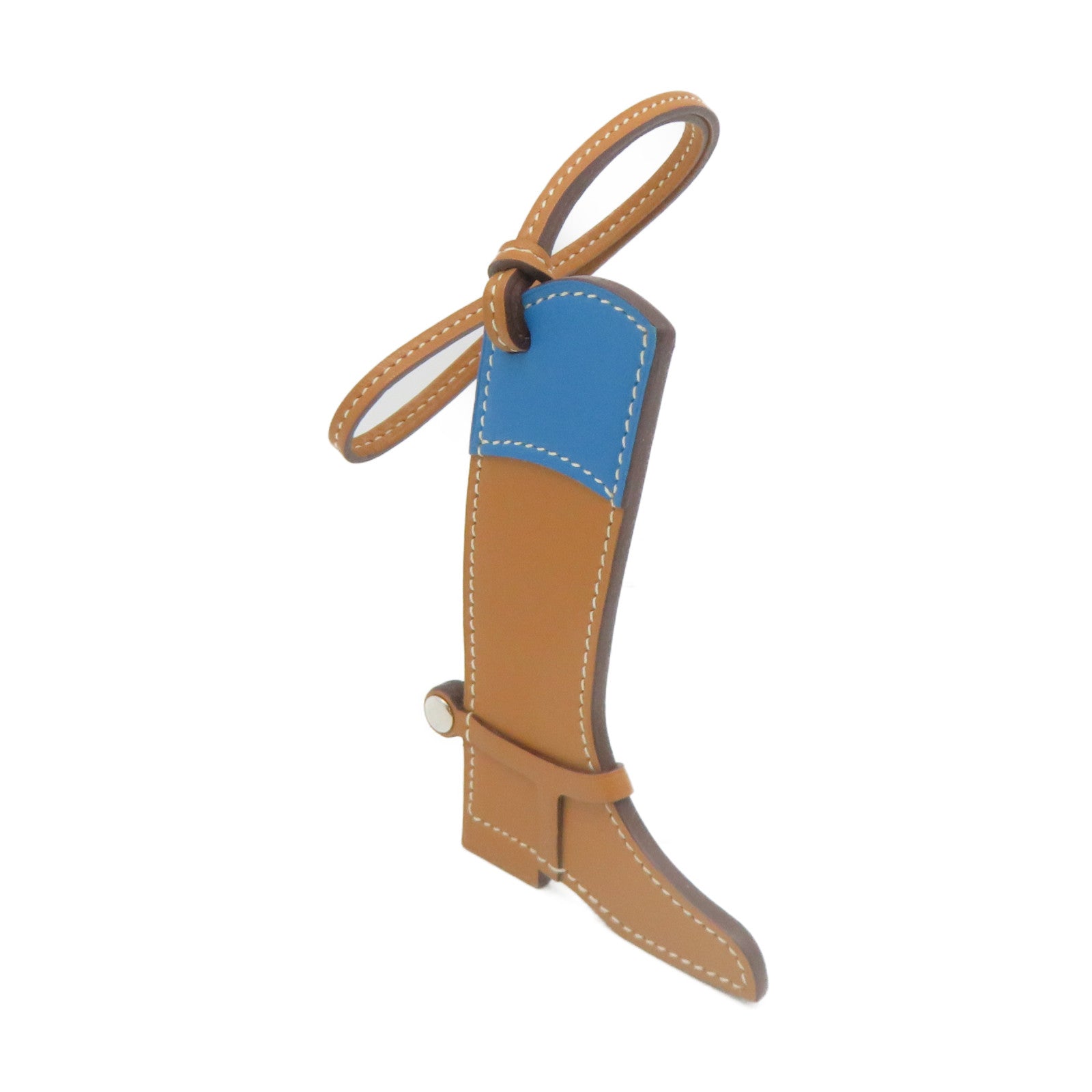 HERMES 【激減優惠】Swift皮革Paddock Boot Charm掛飾啡色/藍色