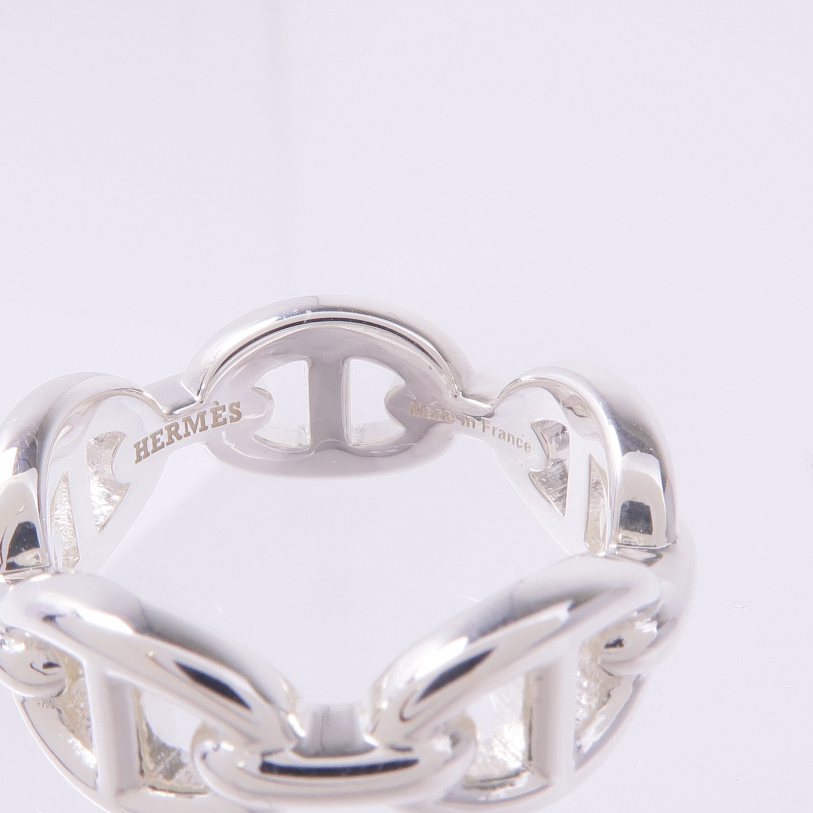HERMES 925純銀Chaine d'ancre Enchainee Ring戒指Hermes#53/US#6.5