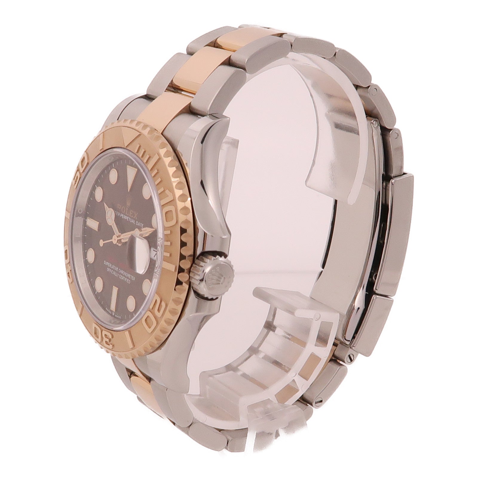ROLEX Yacht Master 18K玫瑰金/不鏽鋼手錶自動機芯銅色