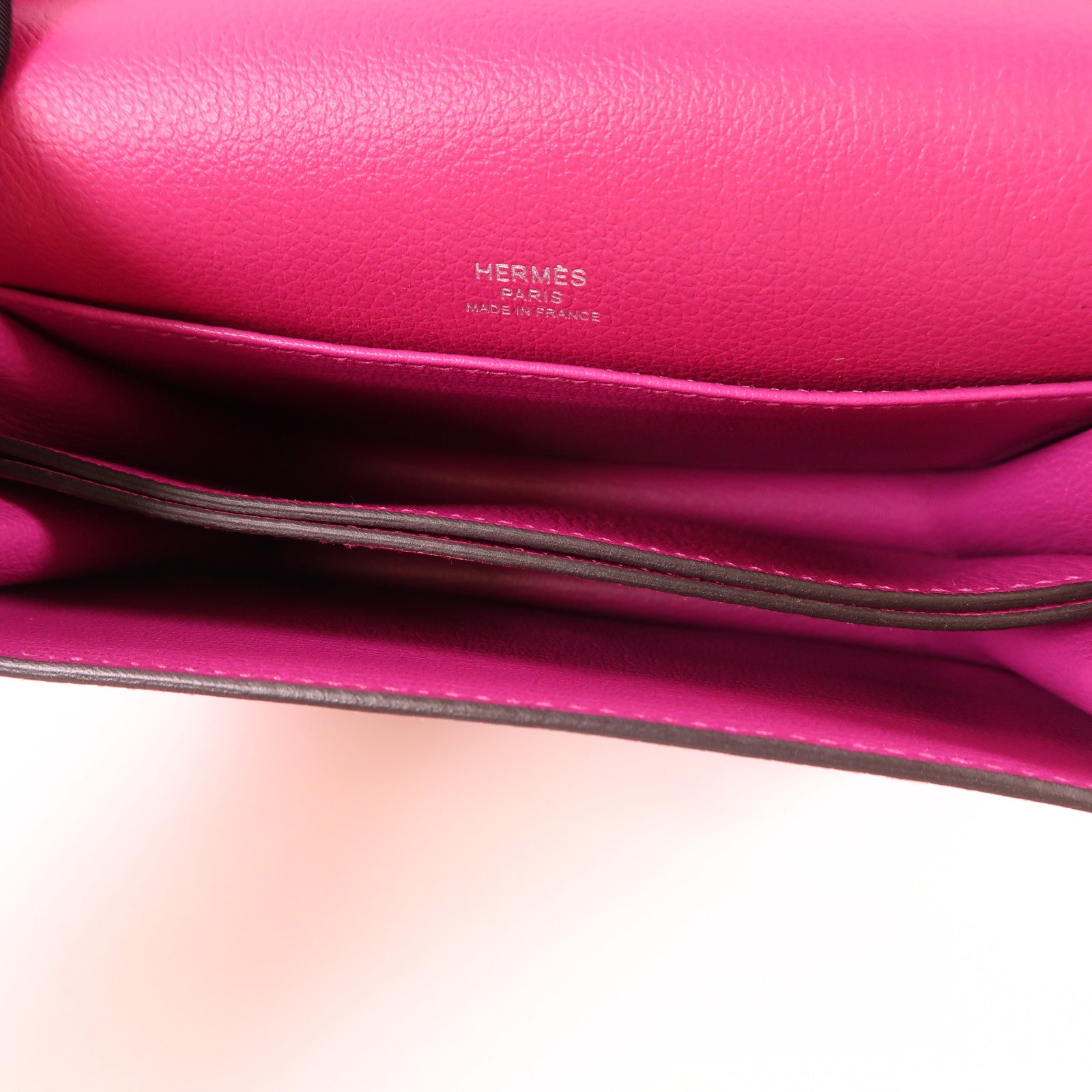 HERMES Evercolor皮革Mini Roulis銀扣肩背袋L3 Rose Purple