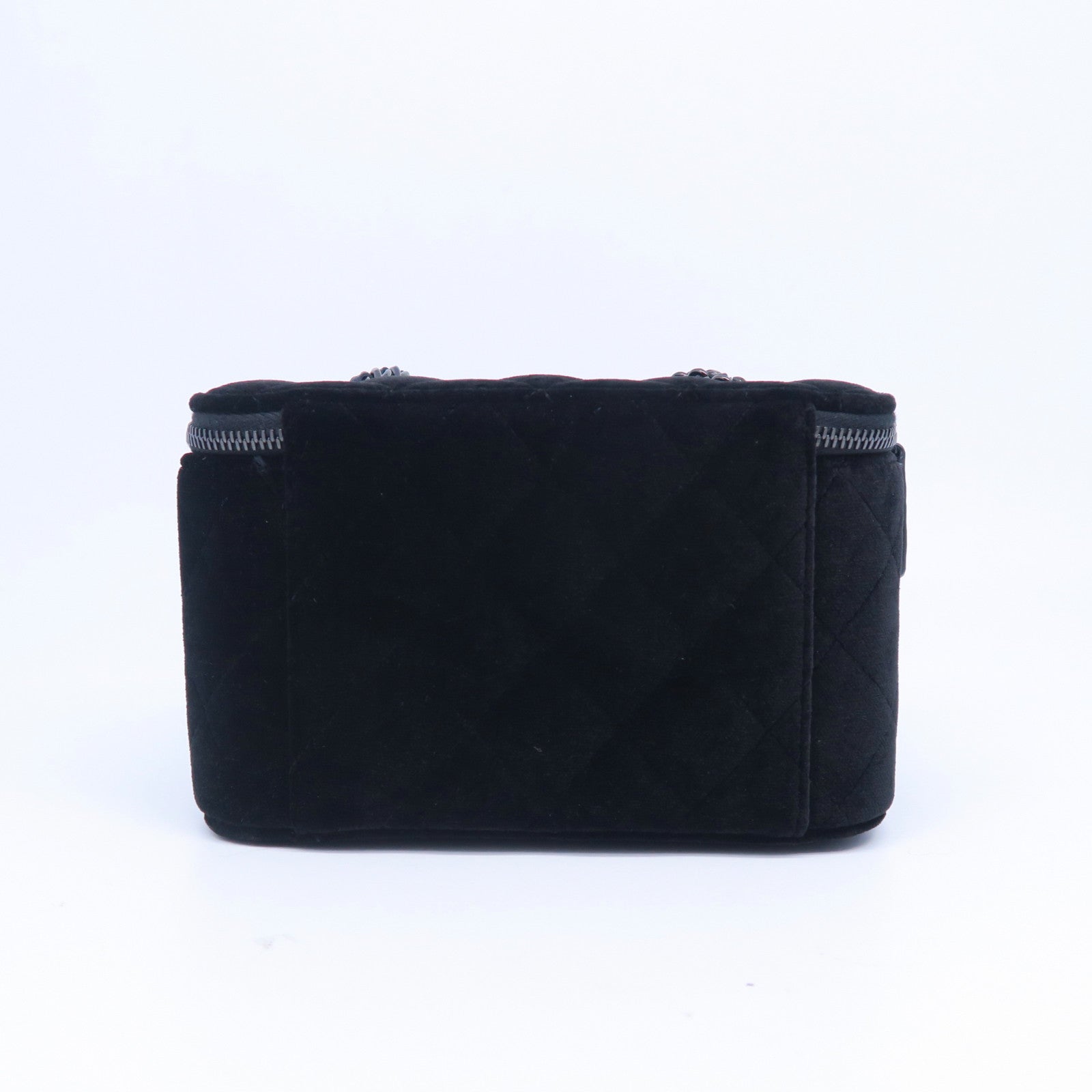 CHANEL 【激減優惠】菱格天鵝絨Chain Shoulder Bag鏈帶肩背袋黑色