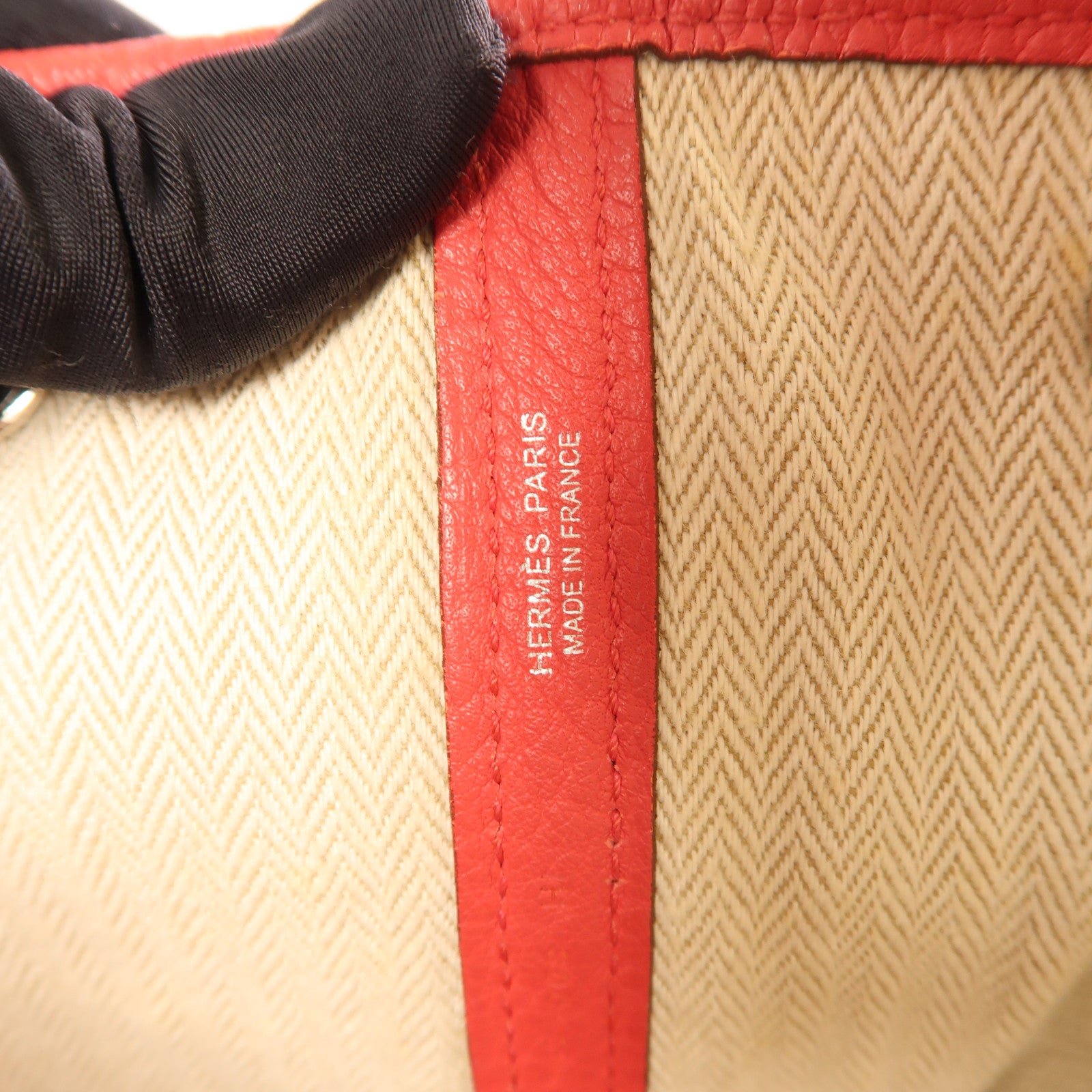 HERMES PHW Garden Party PM Tote Bag Handbag Negonda Leather Bougainvillier Red