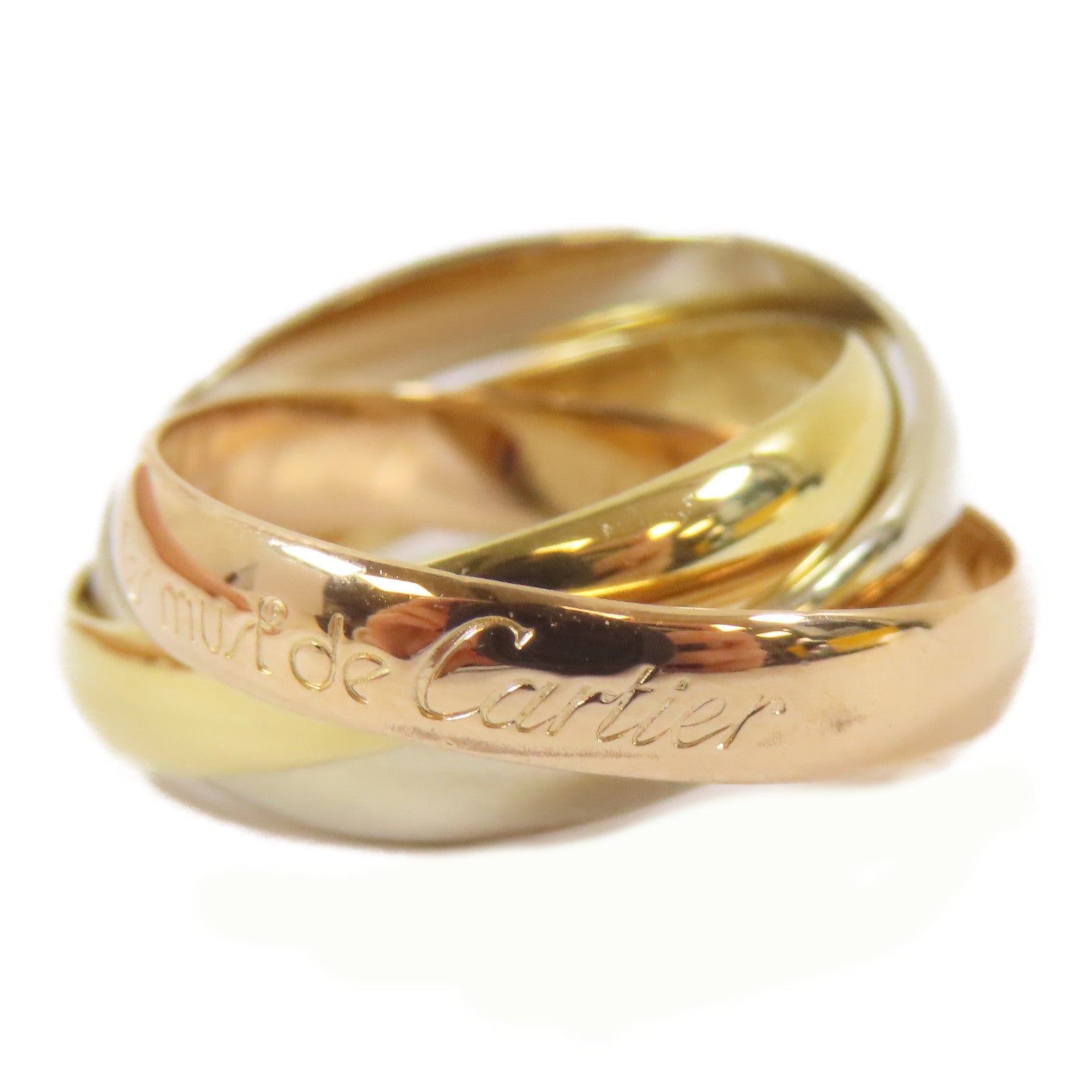 CARTIER 18K黃金/白金/玫瑰金Les Must De Trinity戒指Cartier#50/US#5.5