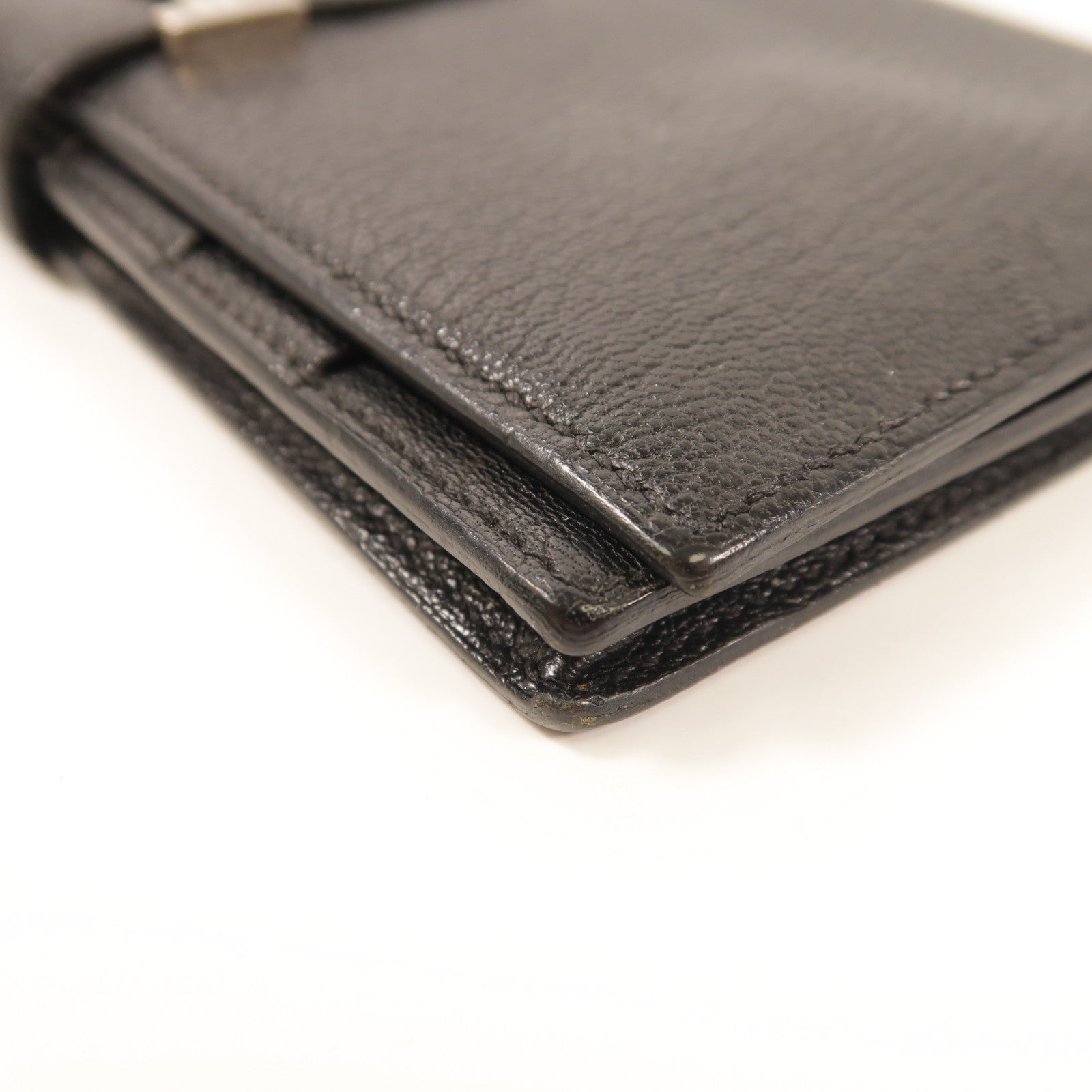 HERMES PHW Bearn Long Wallet Chevre Leather 89 Noir Black