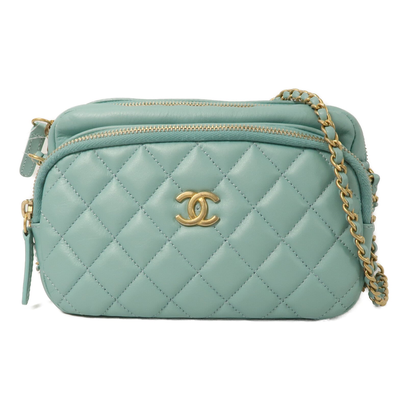 CHANEL 牛皮皮革Camera Bag鏈帶肩背袋