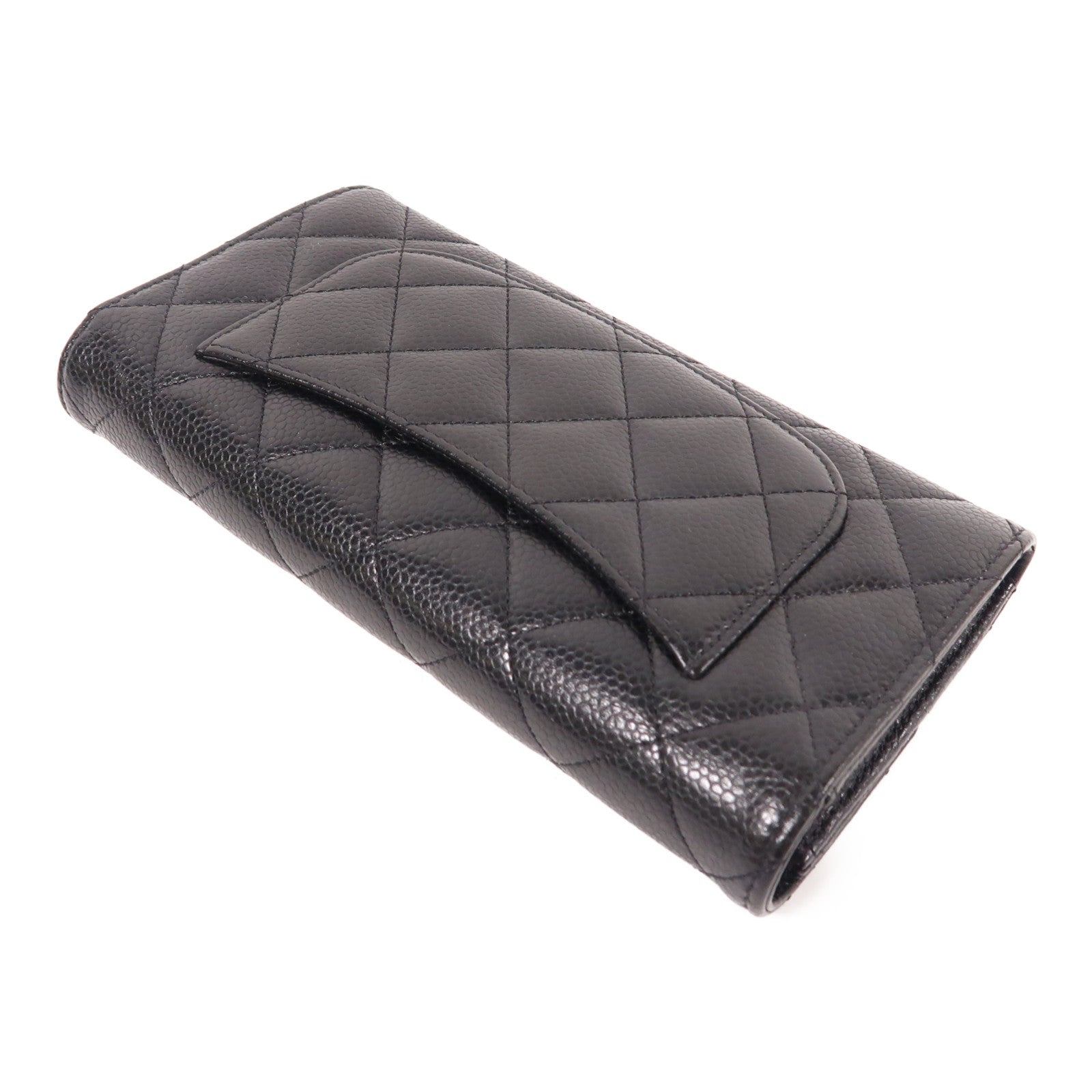 CHANEL 牛皮皮革Long Wallet金扣長錢包
