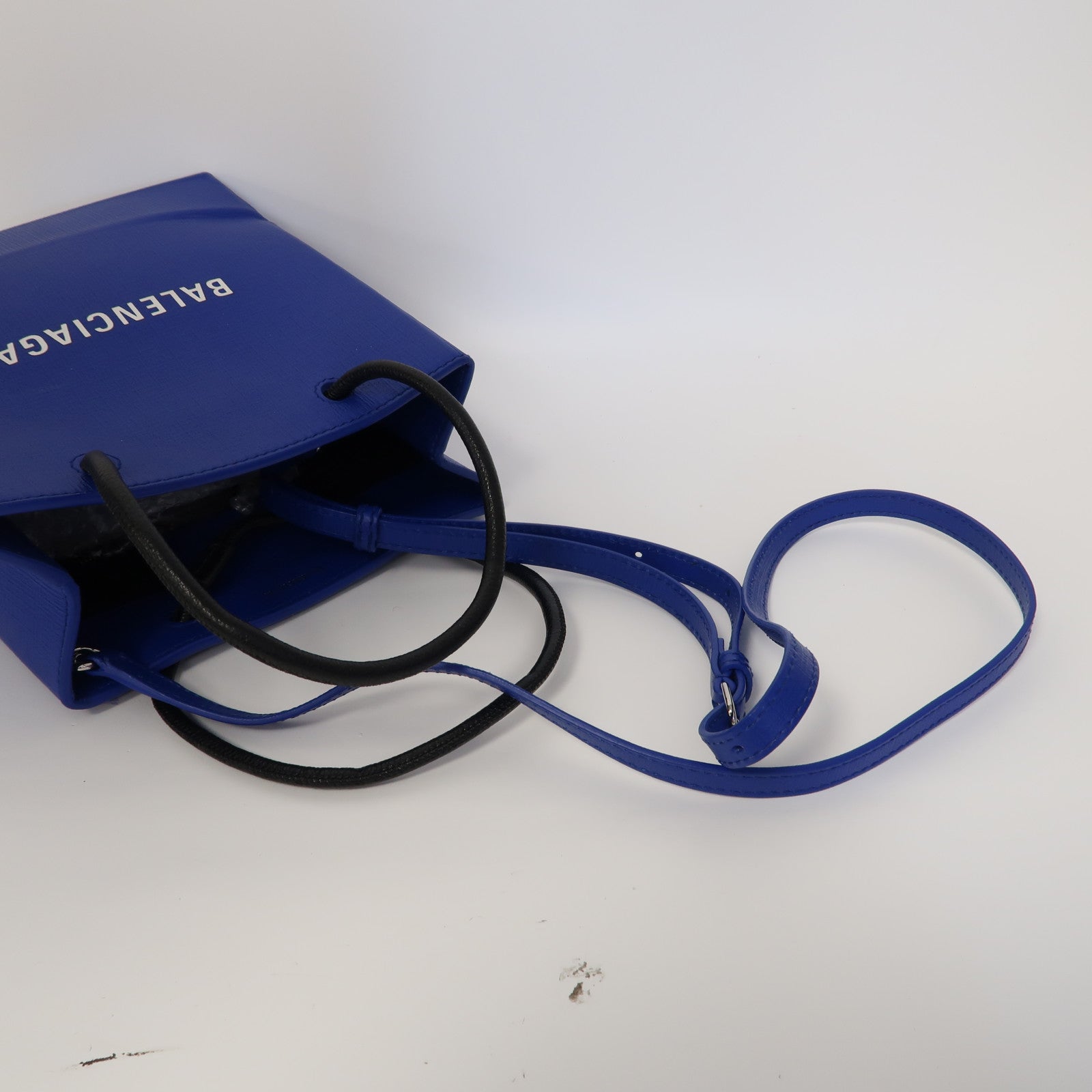 BALENCIAGA 【激減優惠】牛皮皮革Tote Bag銀扣手挽肩背兩用袋藍色