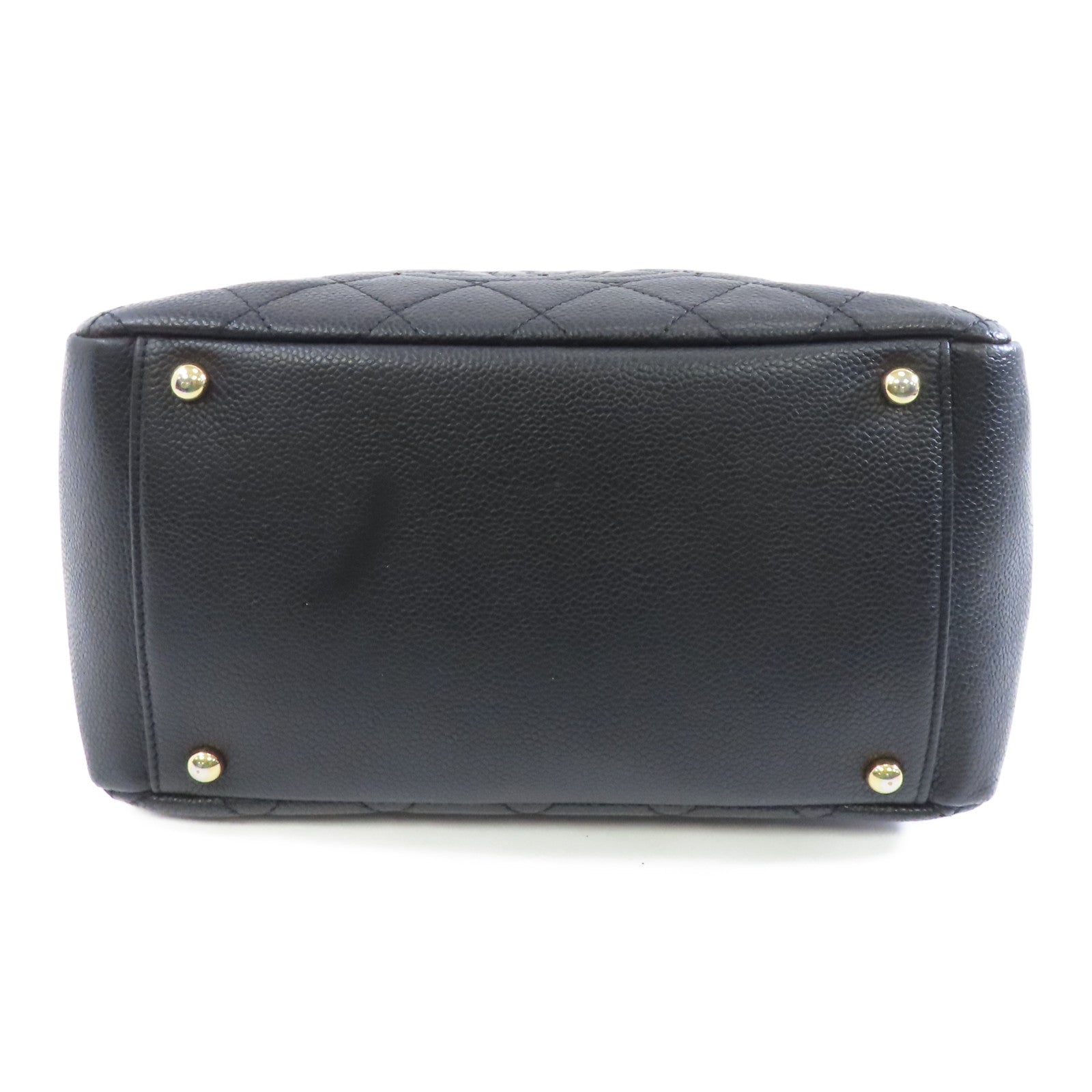 CHANEL 菱格Caviar皮革Chain Shoulder金扣鏈帶肩背袋黑色