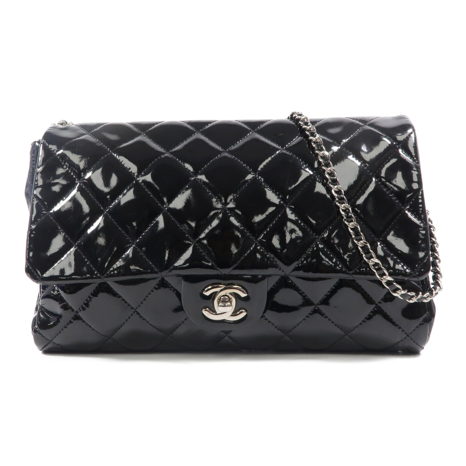 CHANEL 漆皮皮革Timeless鏈帶肩背袋