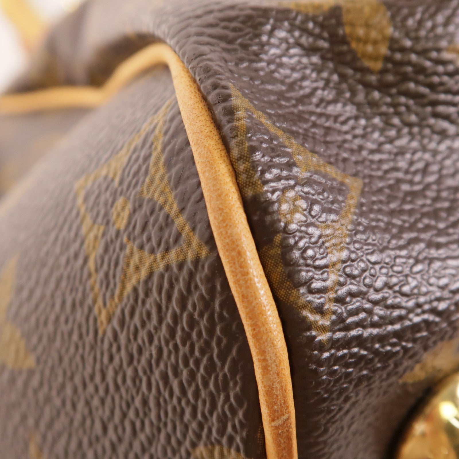 LOUIS VUITTON Monogram Tivoli GM金扣肩背袋棕色