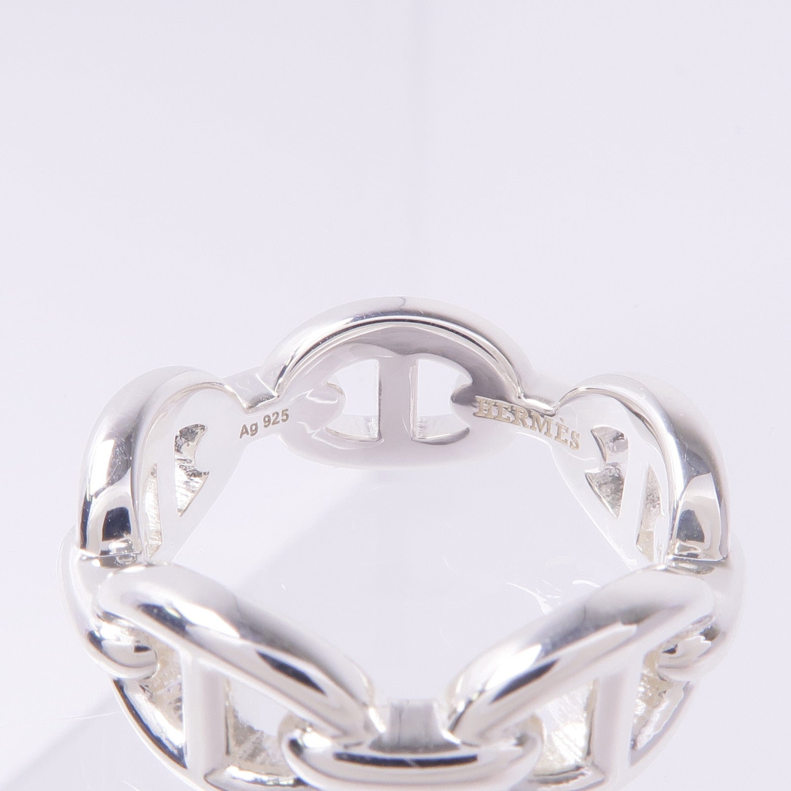 HERMES 925純銀Chaine d'ancre Enchainee Ring戒指Hermes#53/US#6.5