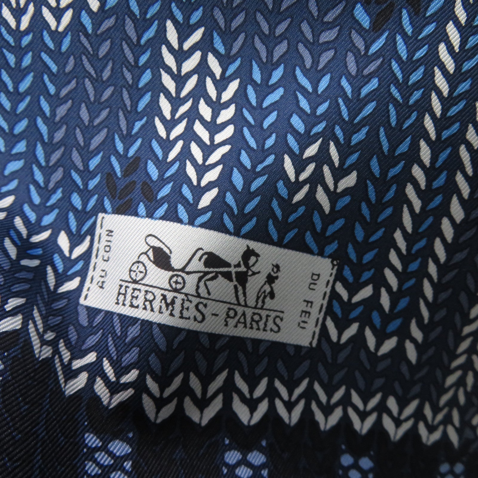 HERMES 【激減優惠】絲質Scarf絲巾藍色