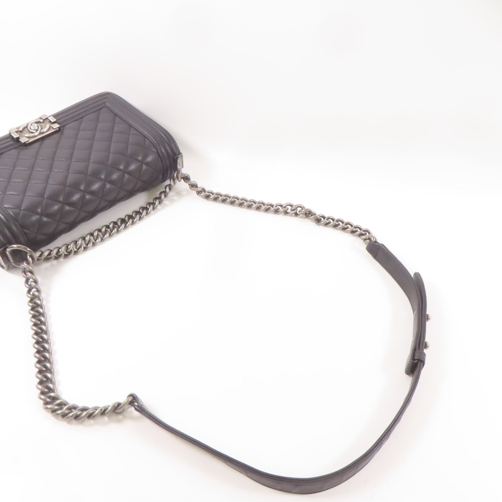 CHANEL【激減優惠】 牛皮皮革Boy 25鏈帶肩背袋黑色