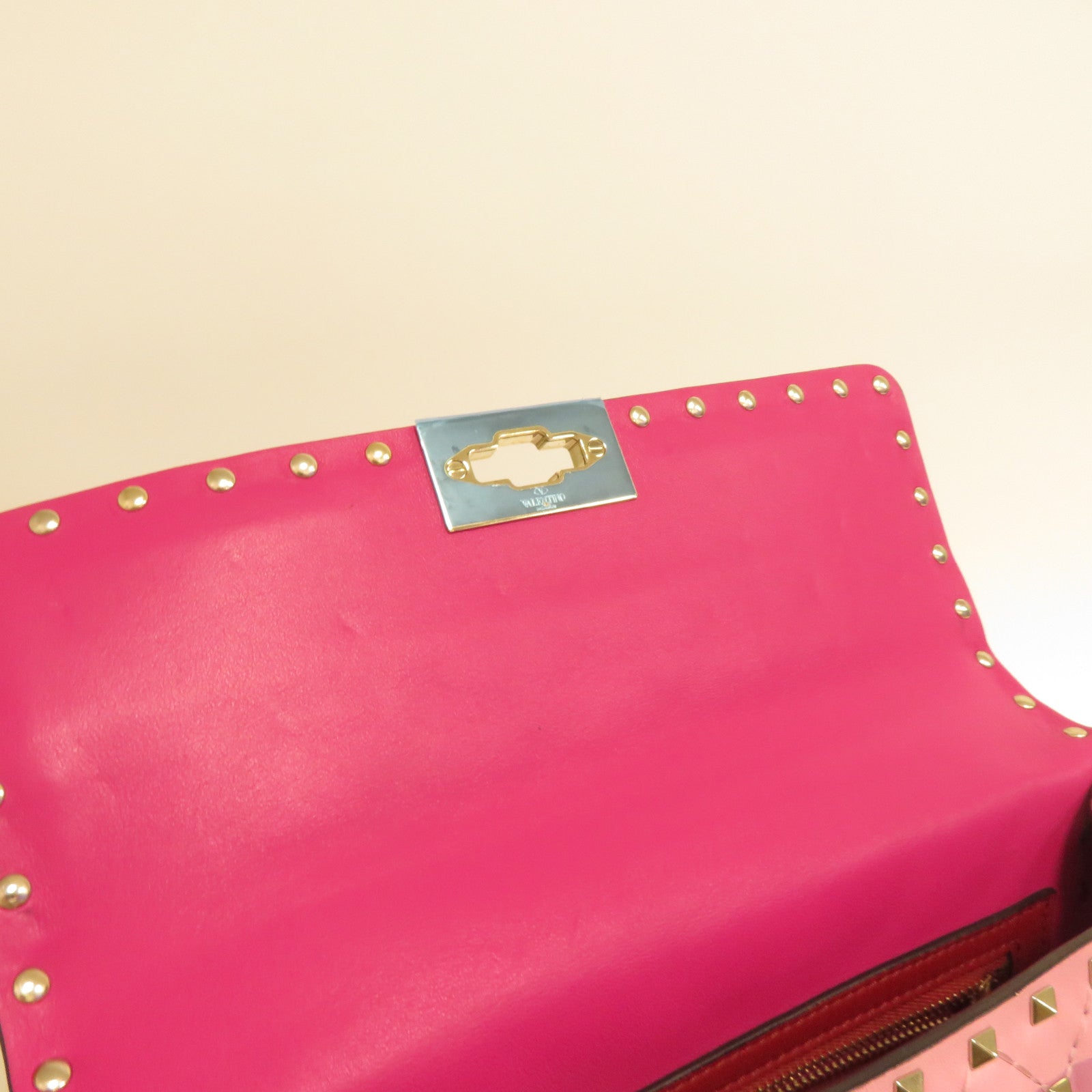 Valentino Studded羊皮皮革Rockstud Spike金扣鏈帶手挽肩背兩用袋彩色