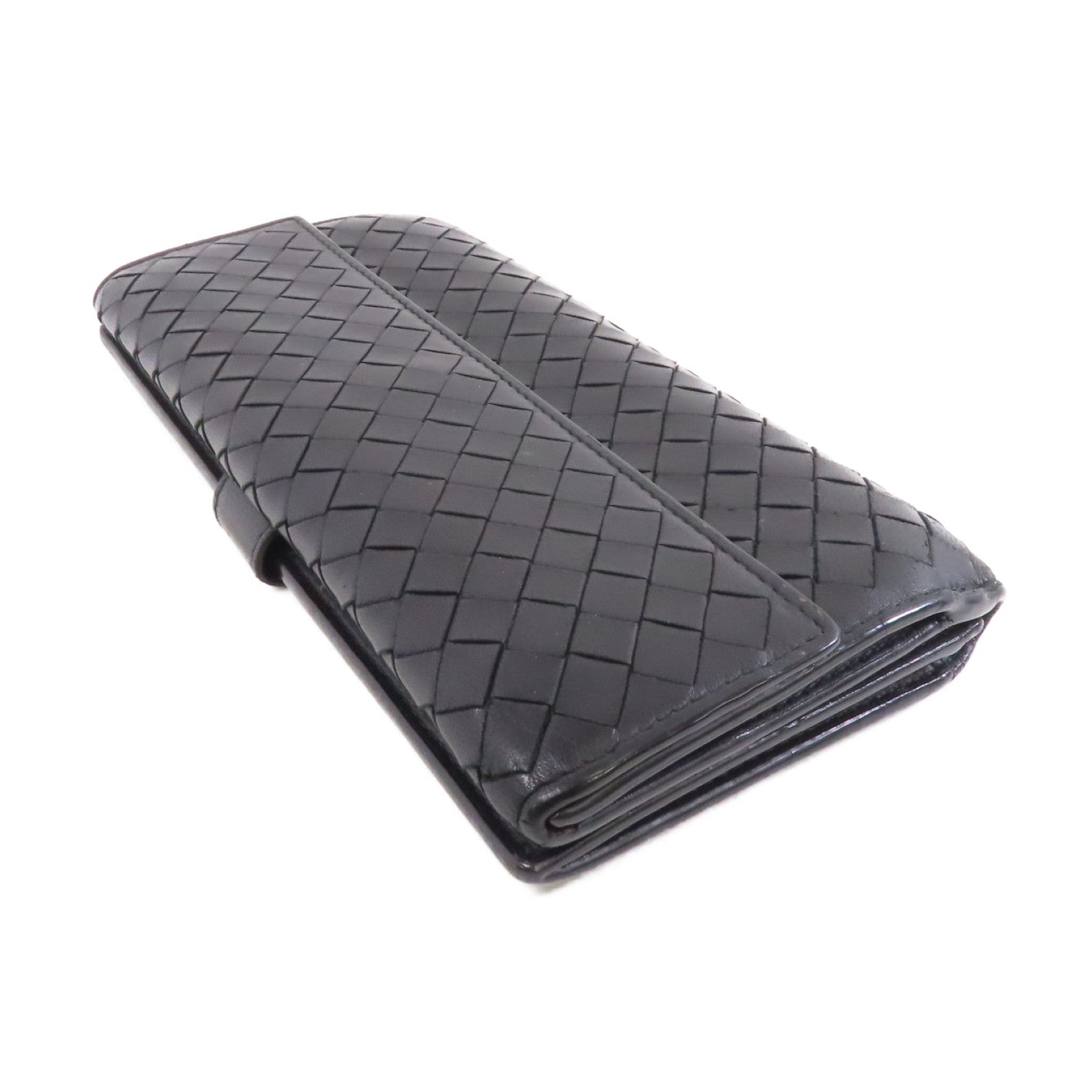 BOTTEGA VENETA 織紋皮革Long Wallet長錢包黑色