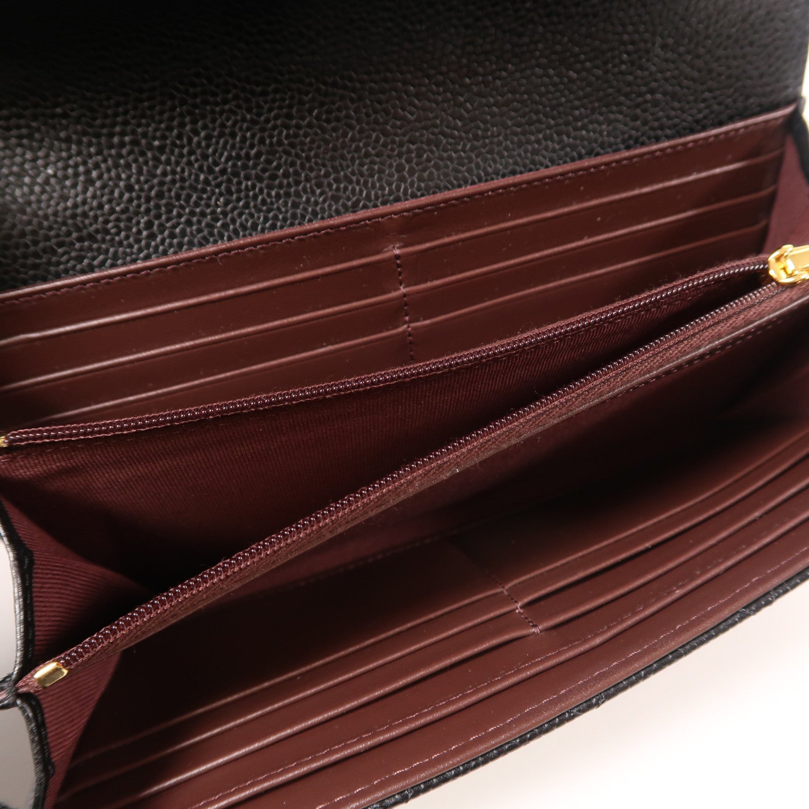 CHANEL 牛皮皮革Long Wallet金扣長錢包