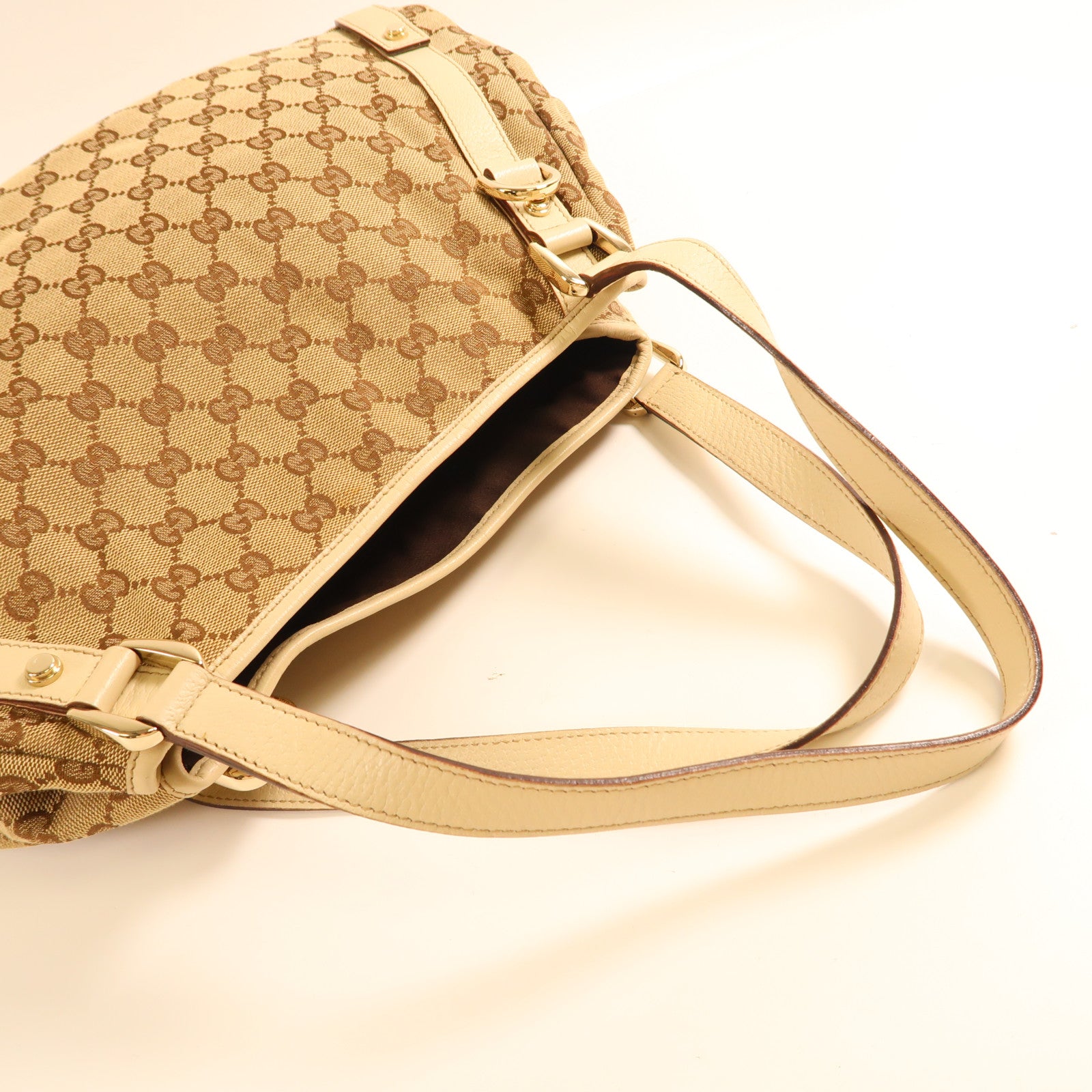 GUCCI 帆布Shoulder Bag金扣肩背袋