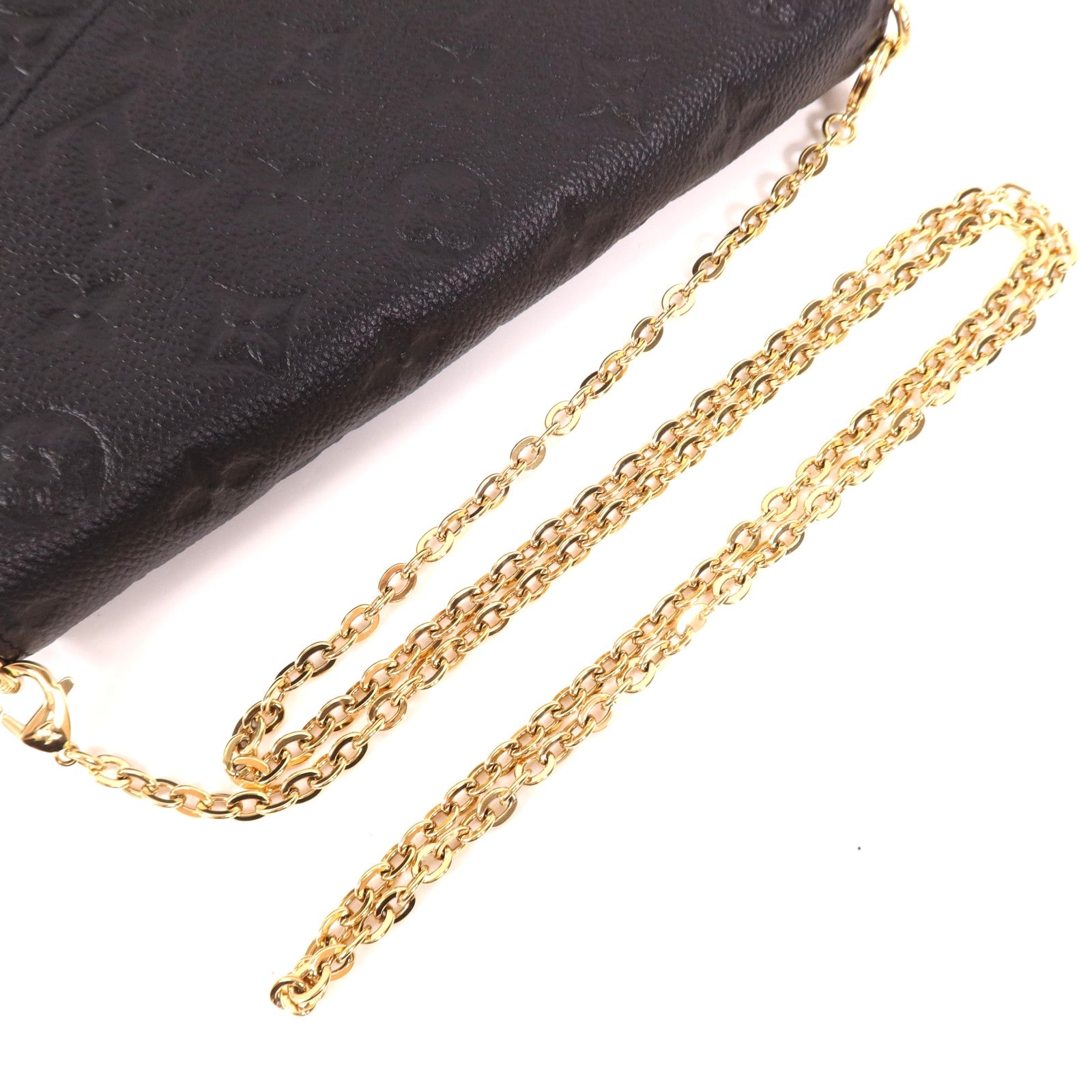 LOUIS VUITTON Monogram Empreinte Felicie Pochette 金扣鏈帶肩背袋