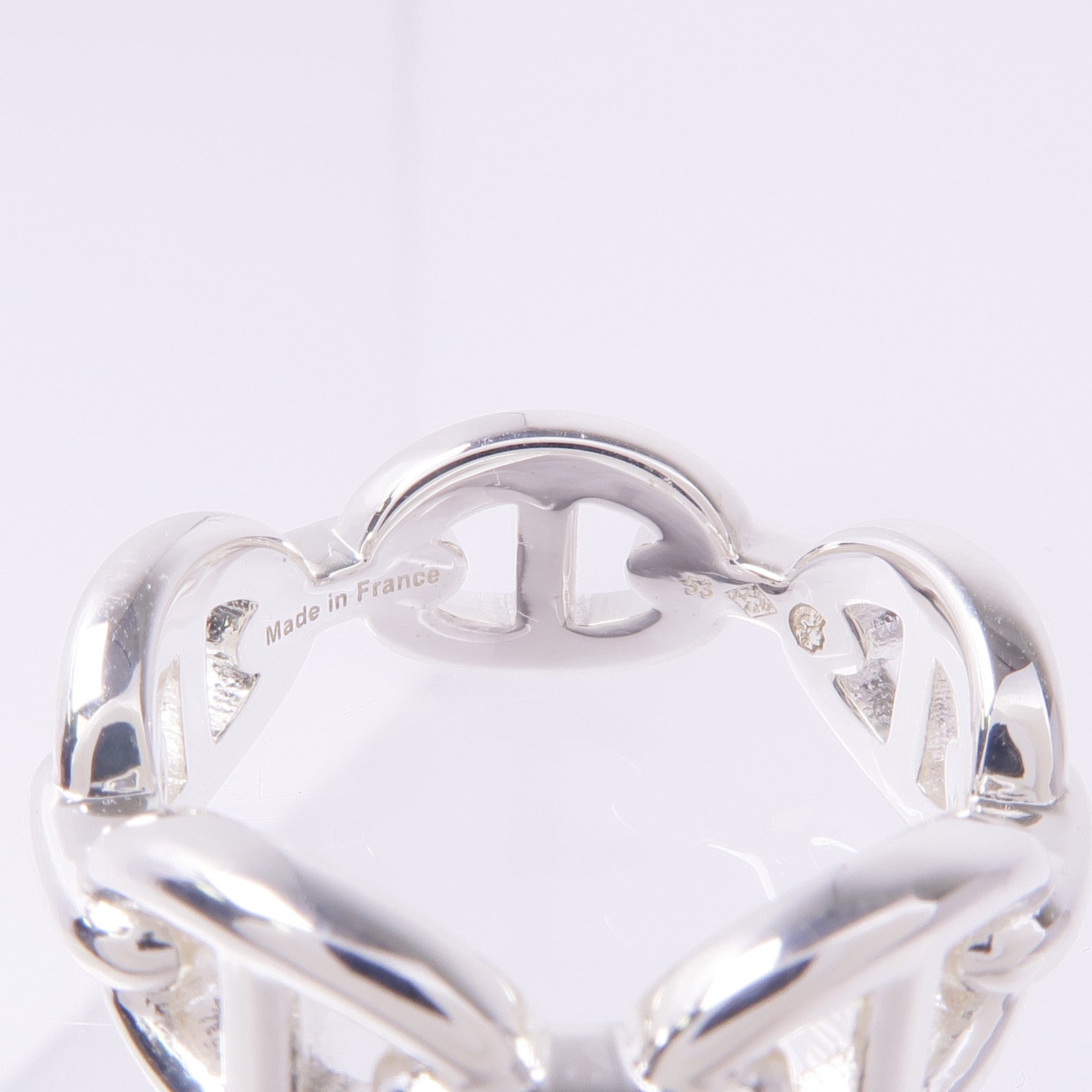 HERMES 925純銀Chaine d'ancre Enchainee Ring戒指Hermes#53/US#6.5