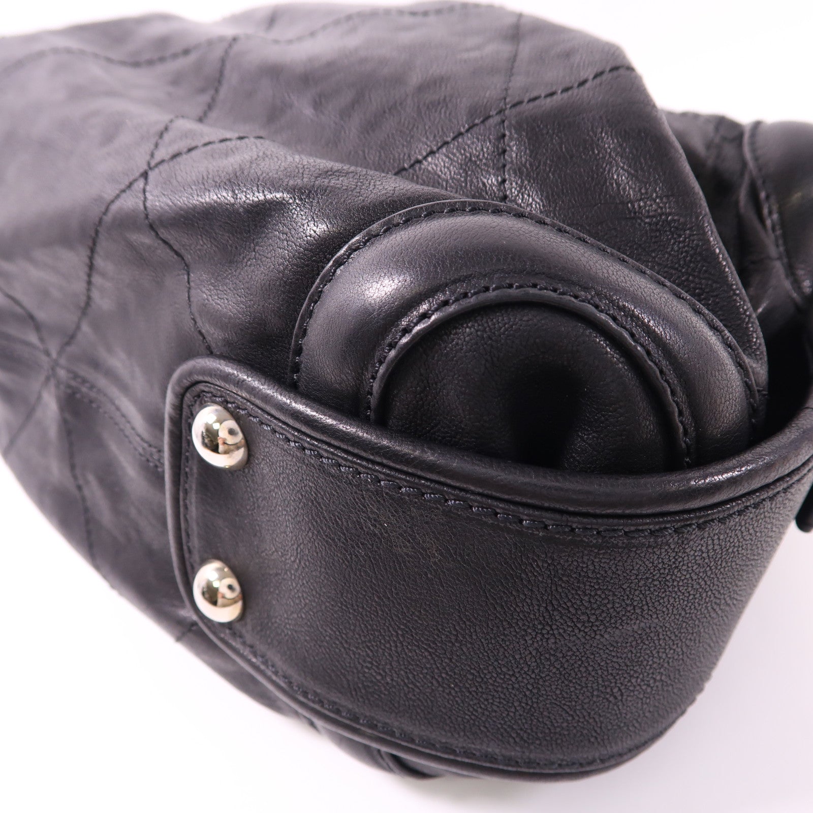 CHANEL 牛皮皮革Hand Bag銀扣手挽袋