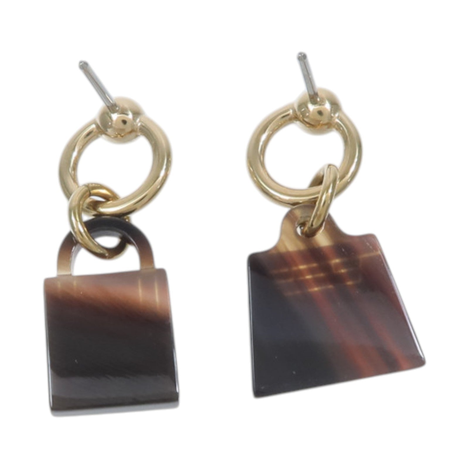 HERMES 金屬/水牛角Fusion Amulette Maroquinier Earrings耳環