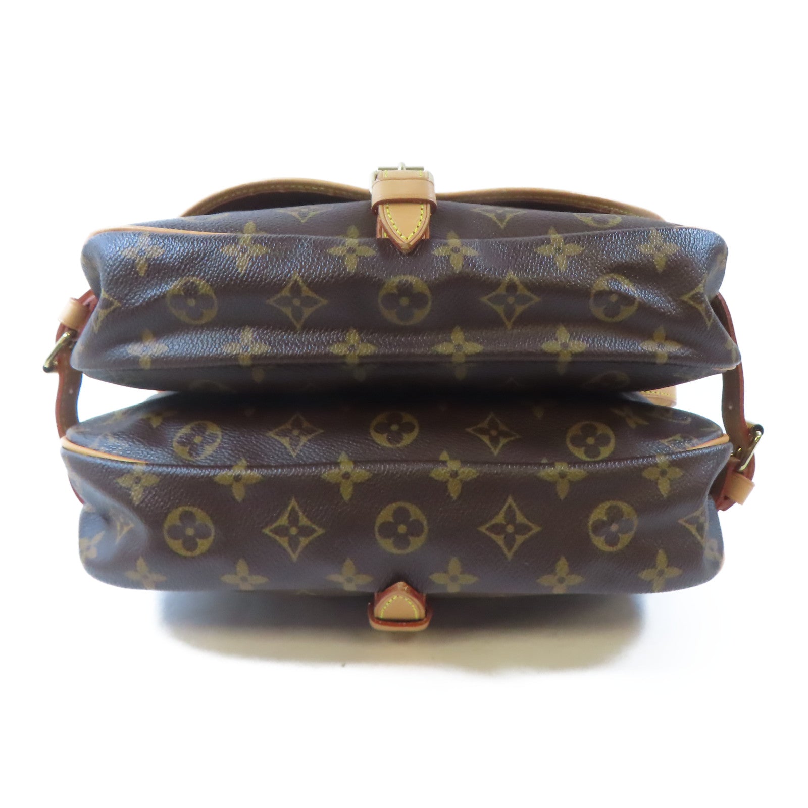 LOUIS VUITTON Monogram Saumur 30金扣肩背袋棕色