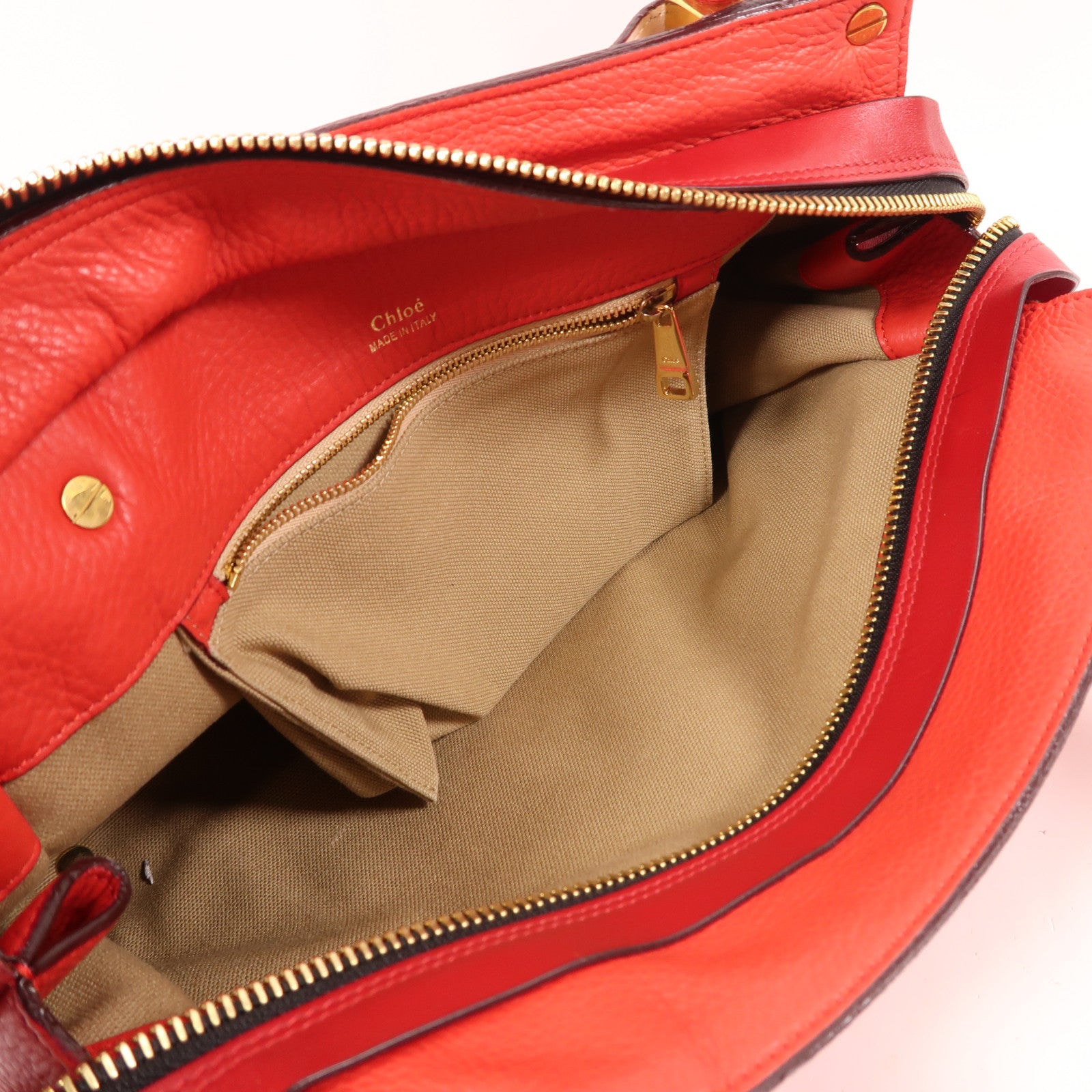 Chloe 【激減優惠】牛皮皮革Handbag金扣手挽袋