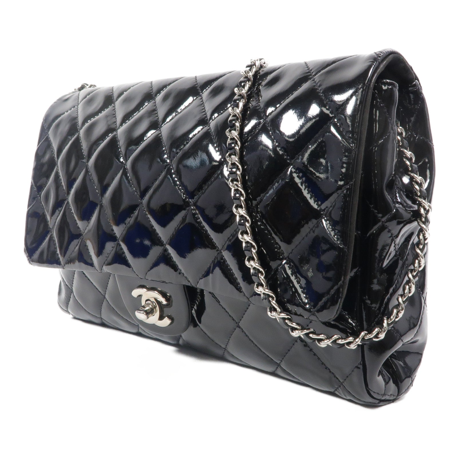CHANEL 漆皮皮革Timeless鏈帶肩背袋
