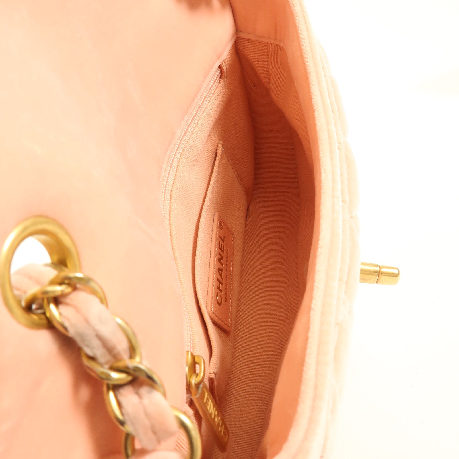 CHANEL 天鵝絨Shoulder Bag金扣鏈帶肩背袋