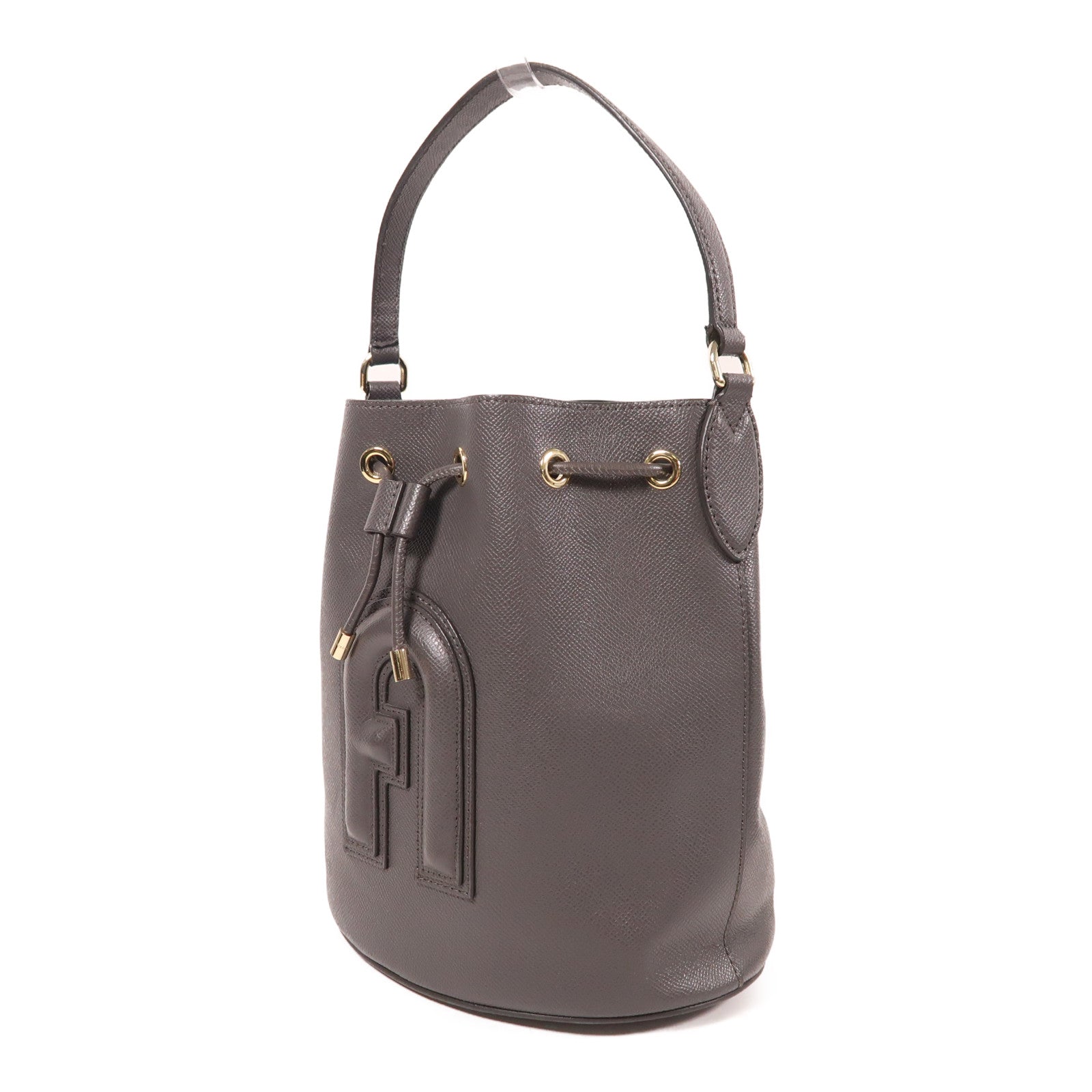 Furla 牛皮皮革Bucket Bag金扣手挽肩背兩用袋