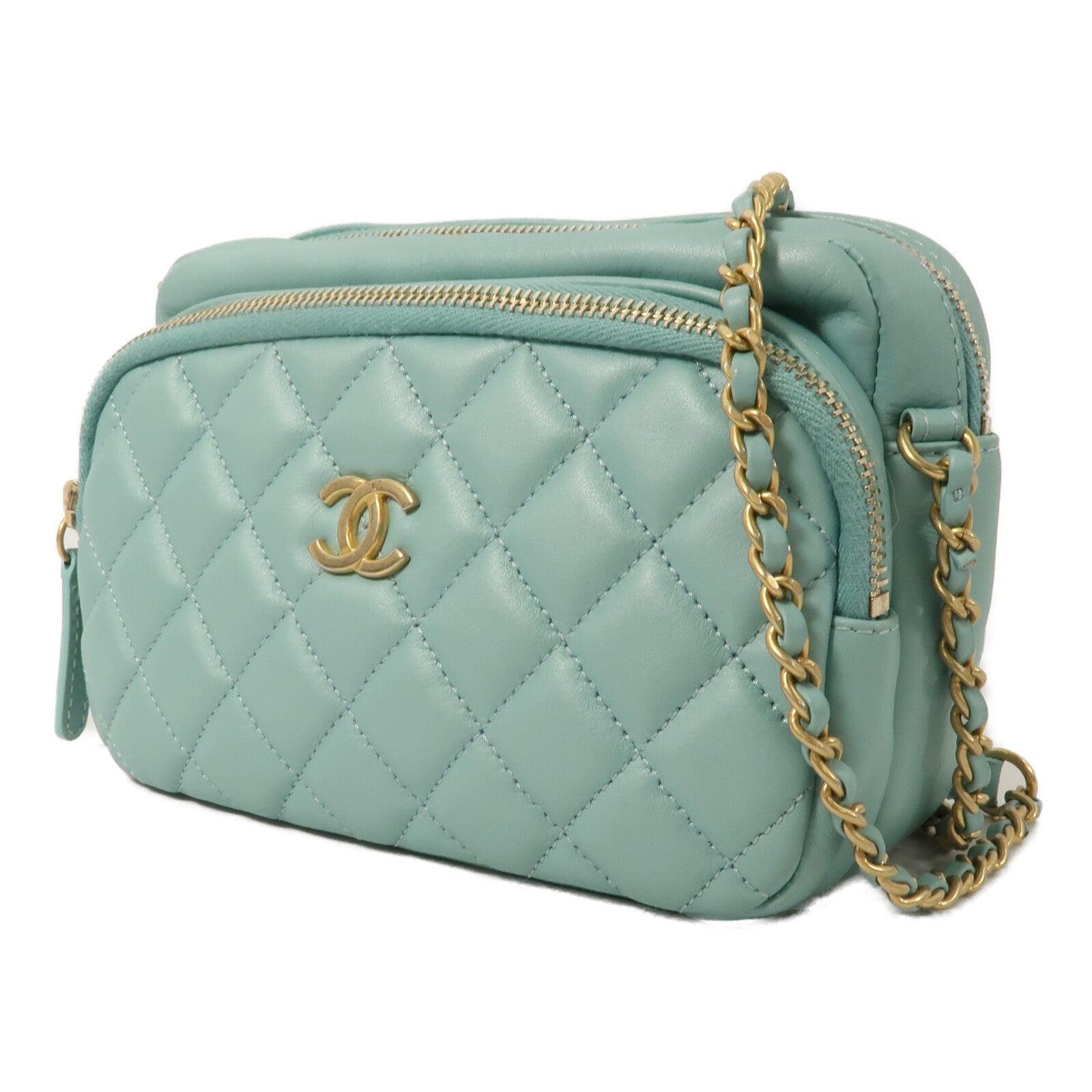 CHANEL 牛皮皮革Camera Bag鏈帶肩背袋