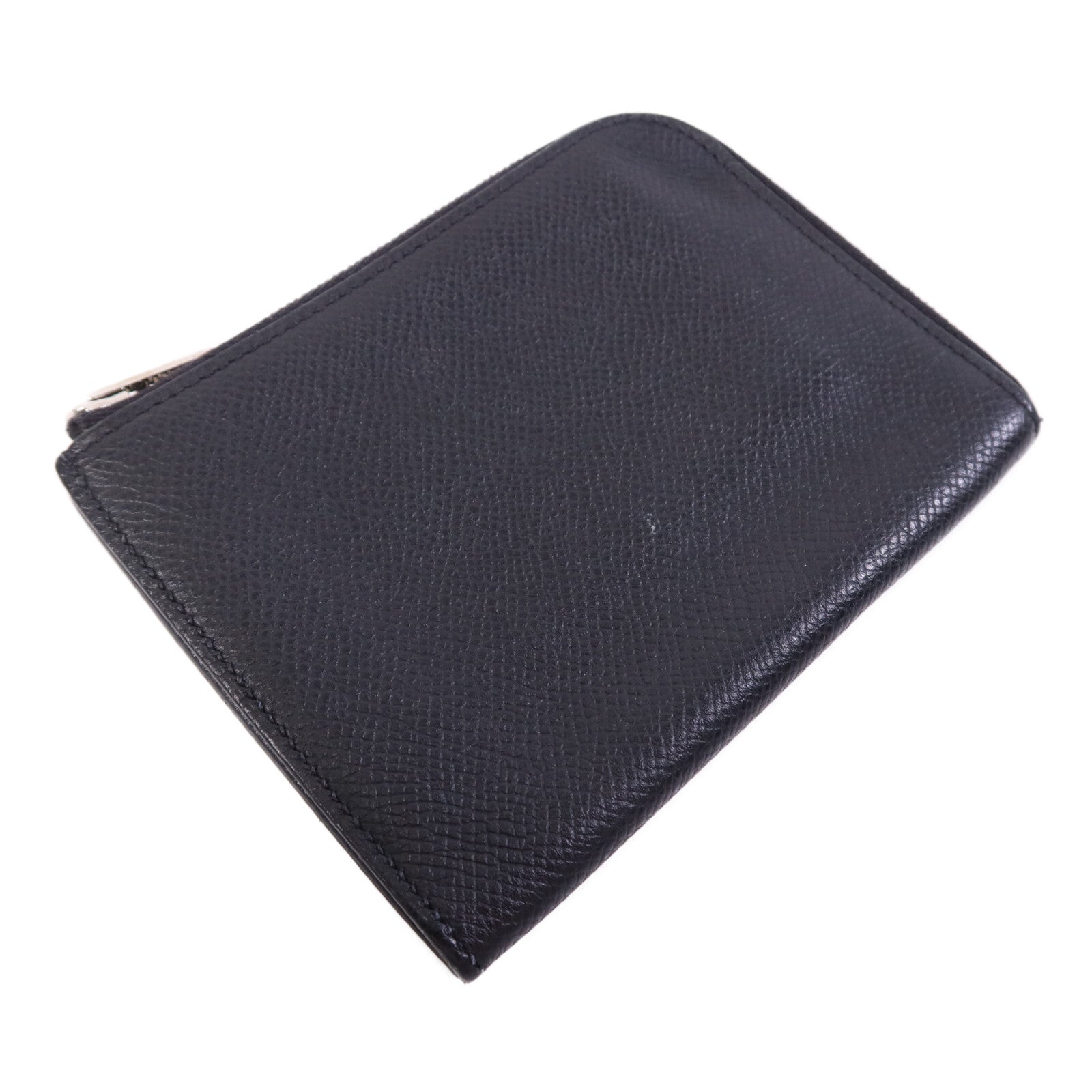 HERMES Epsom皮革Wallet銀扣錢包Noir