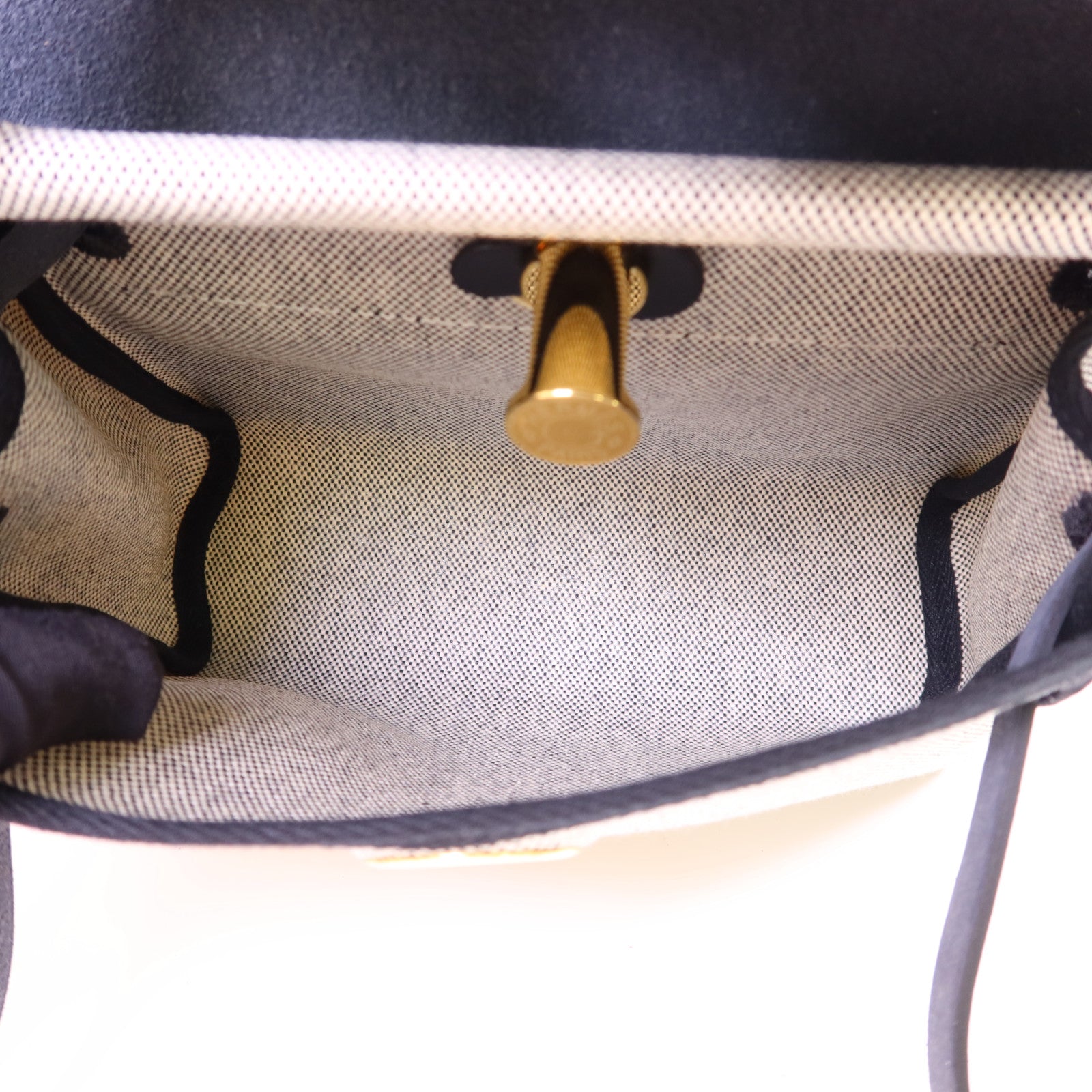 HERMES 帆布Mini Herbag金扣肩背袋