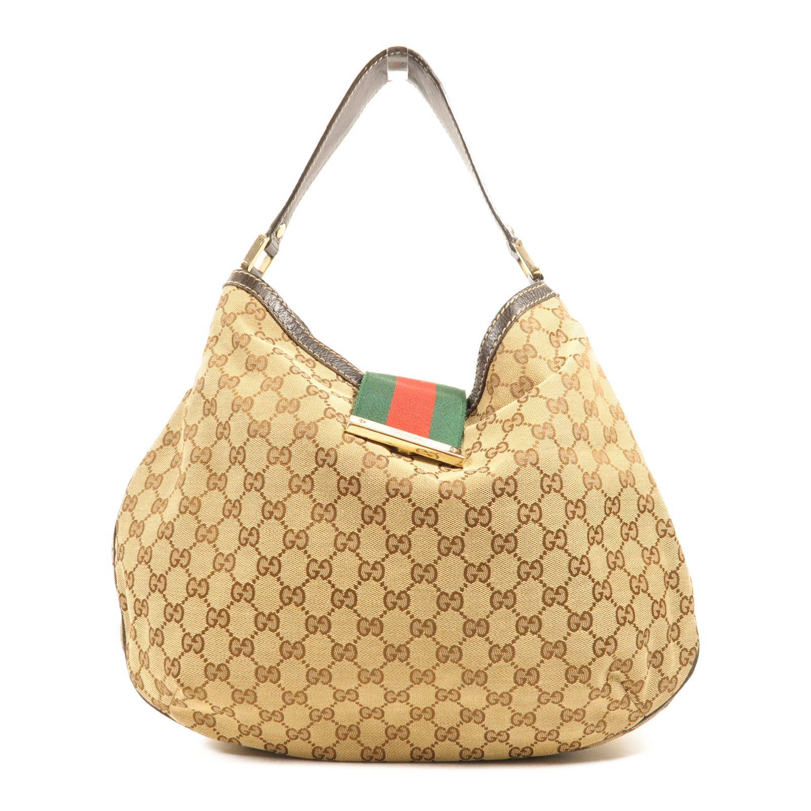 GUCCI 帆布Shoulder Bag金扣肩背袋