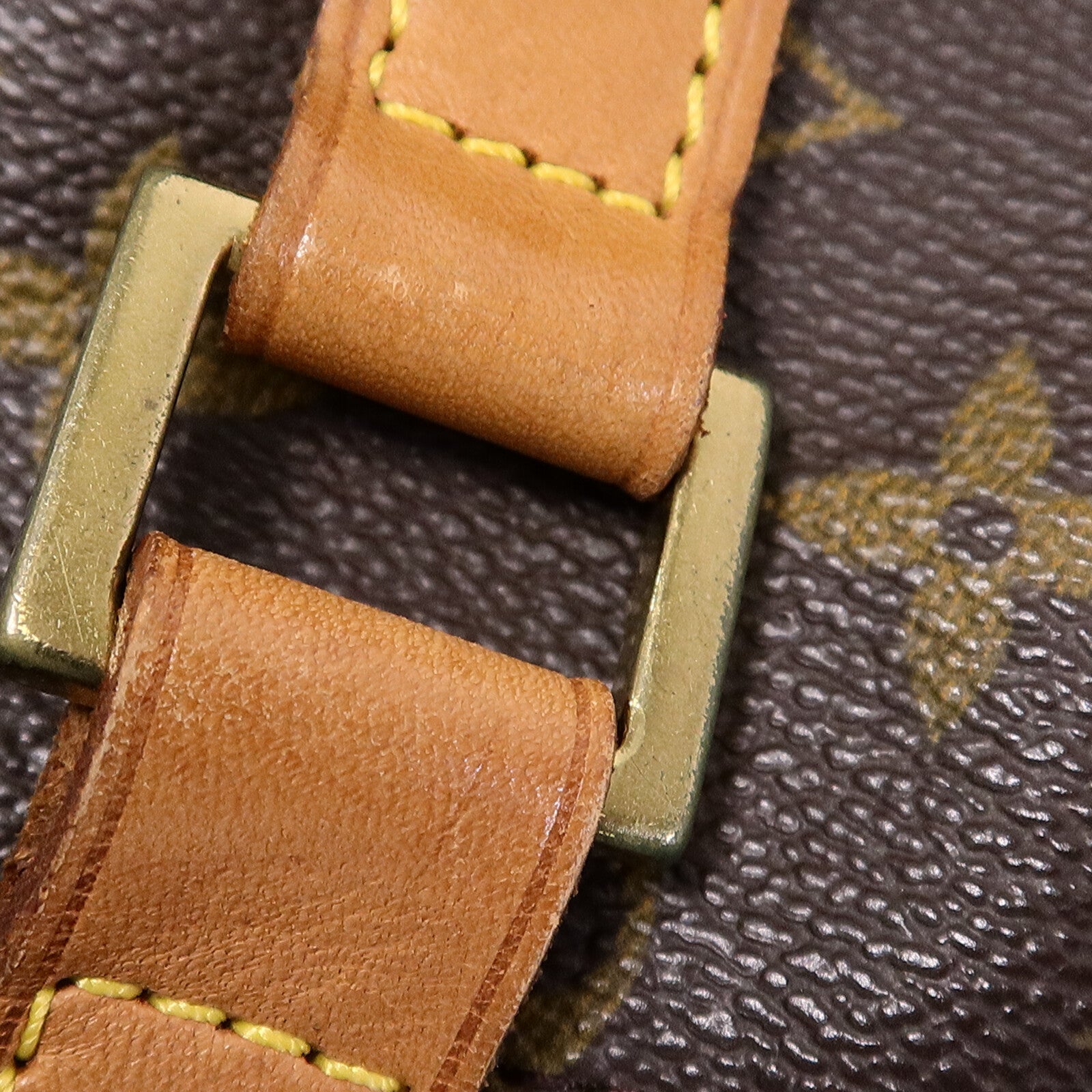 LOUIS VUITTON Monogram Cabas Mezzo金扣肩背袋棕色