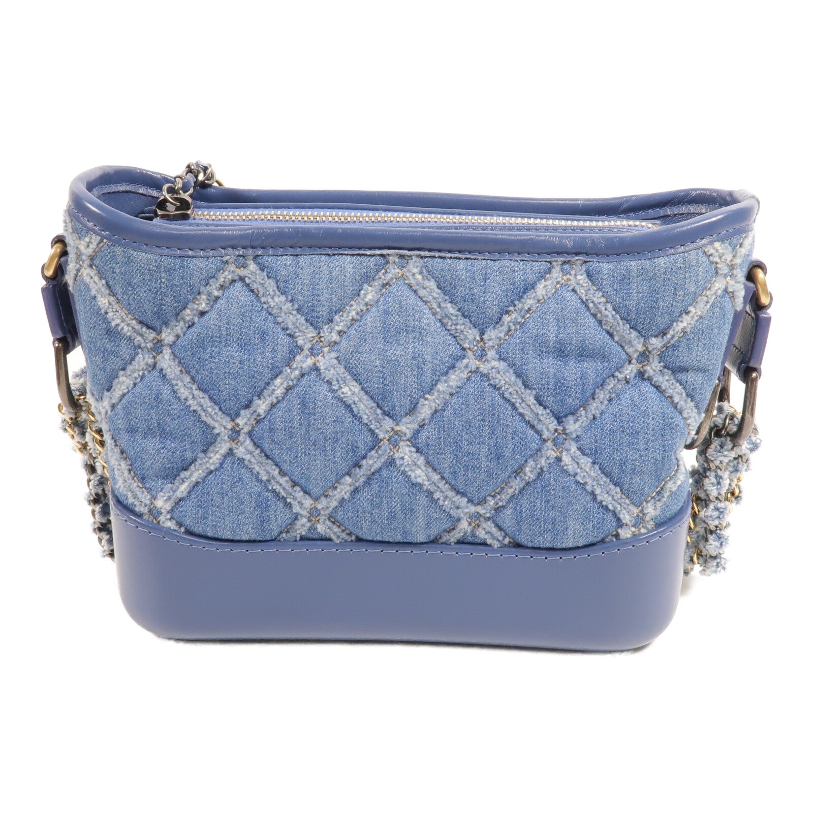 CHANEL 牛仔布Gabrielle Small鏈帶肩背袋