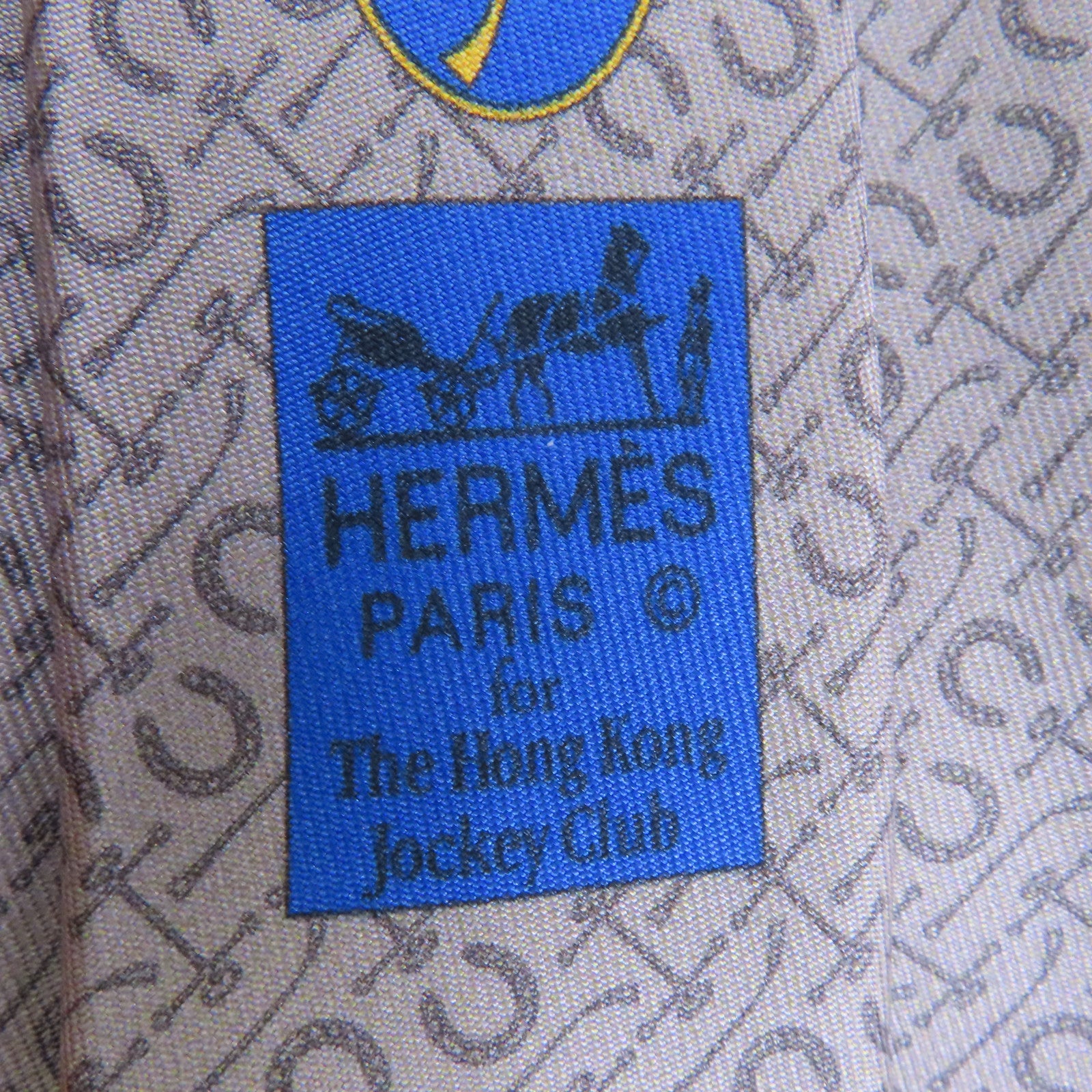 HERMES 絲質Tie領帶灰色