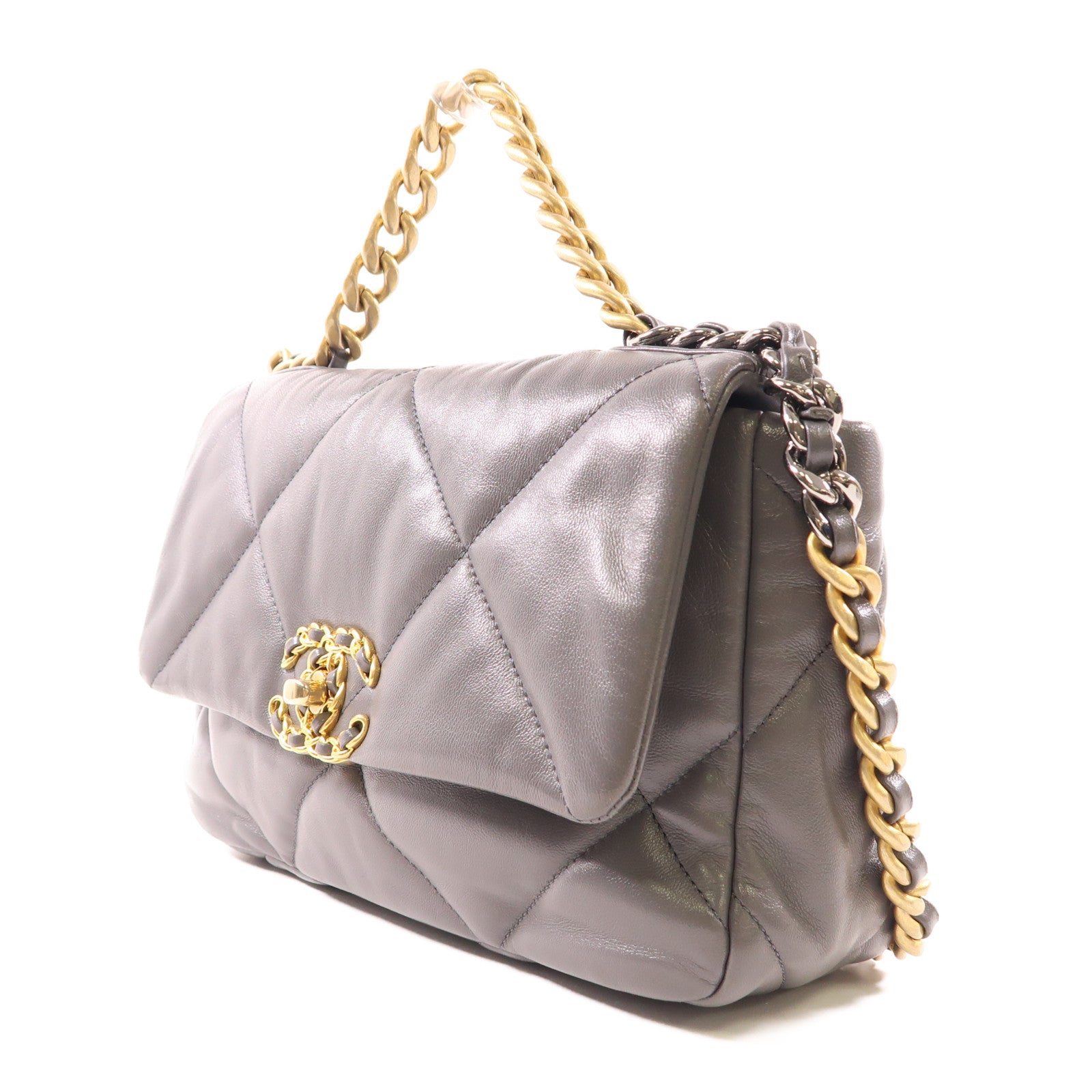 CHANEL 羊皮皮革Chanel 19 Small金扣手挽肩背兩用袋
