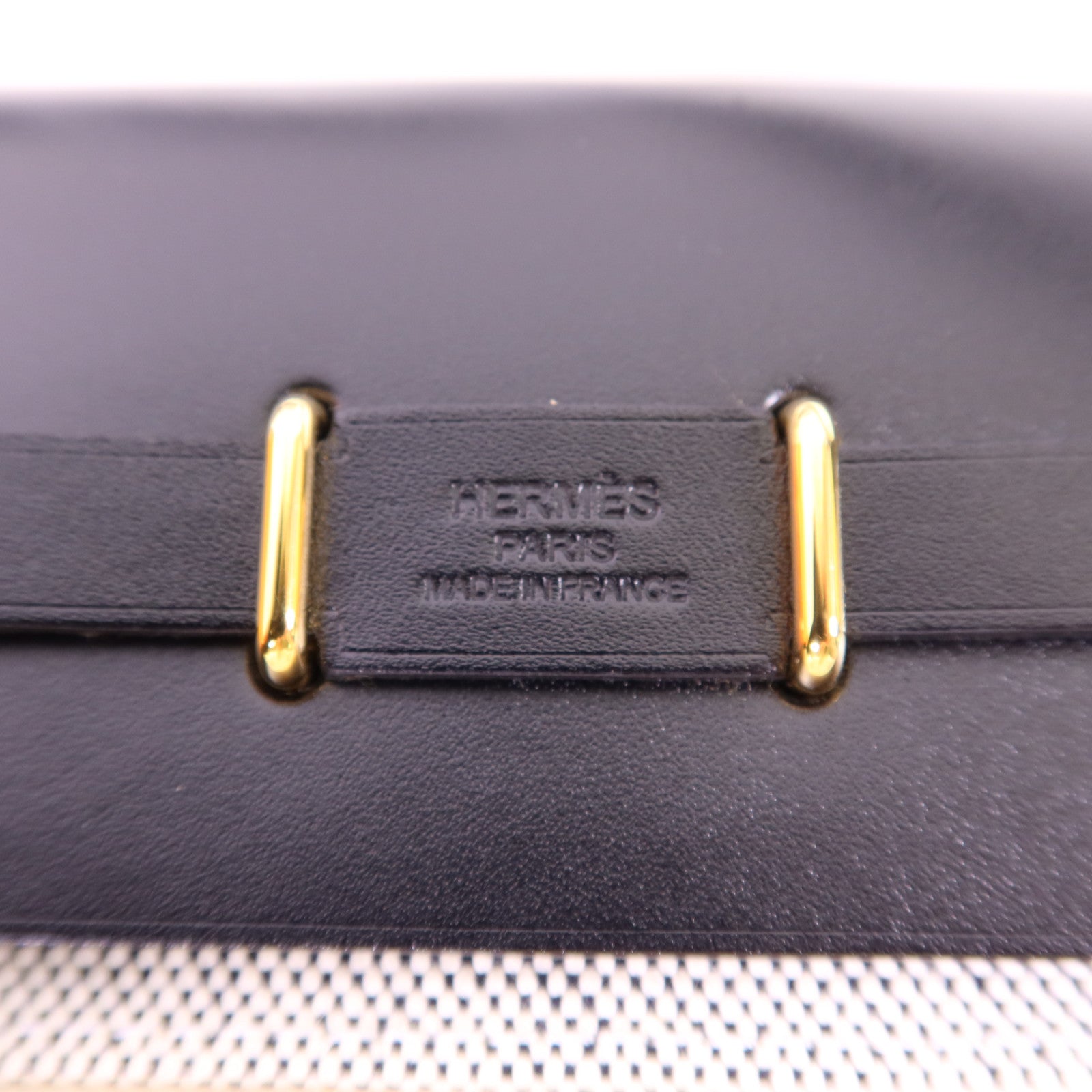 HERMES 帆布Mini Herbag金扣肩背袋