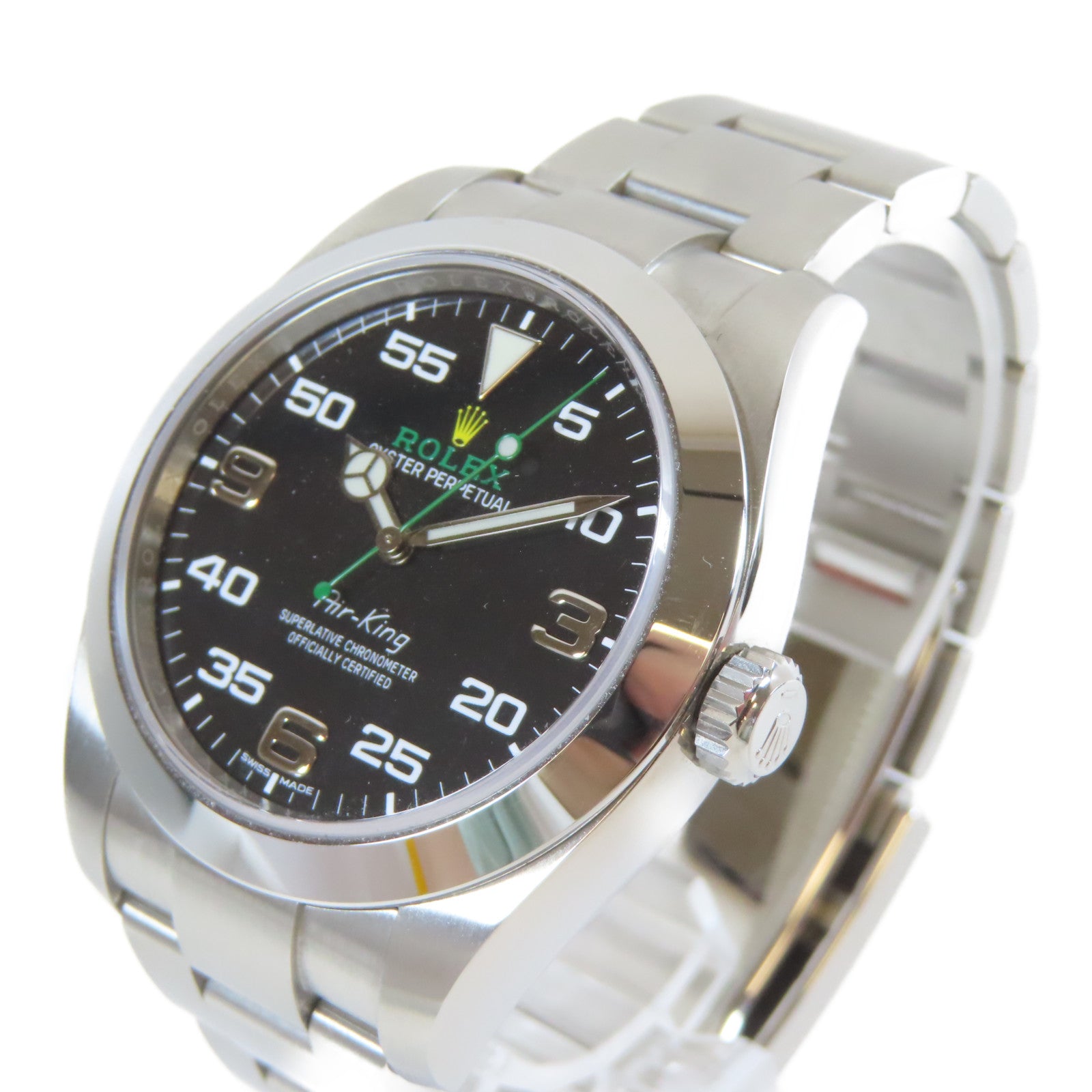 ROLEX Air King不鏽鋼手錶自動機芯黑色