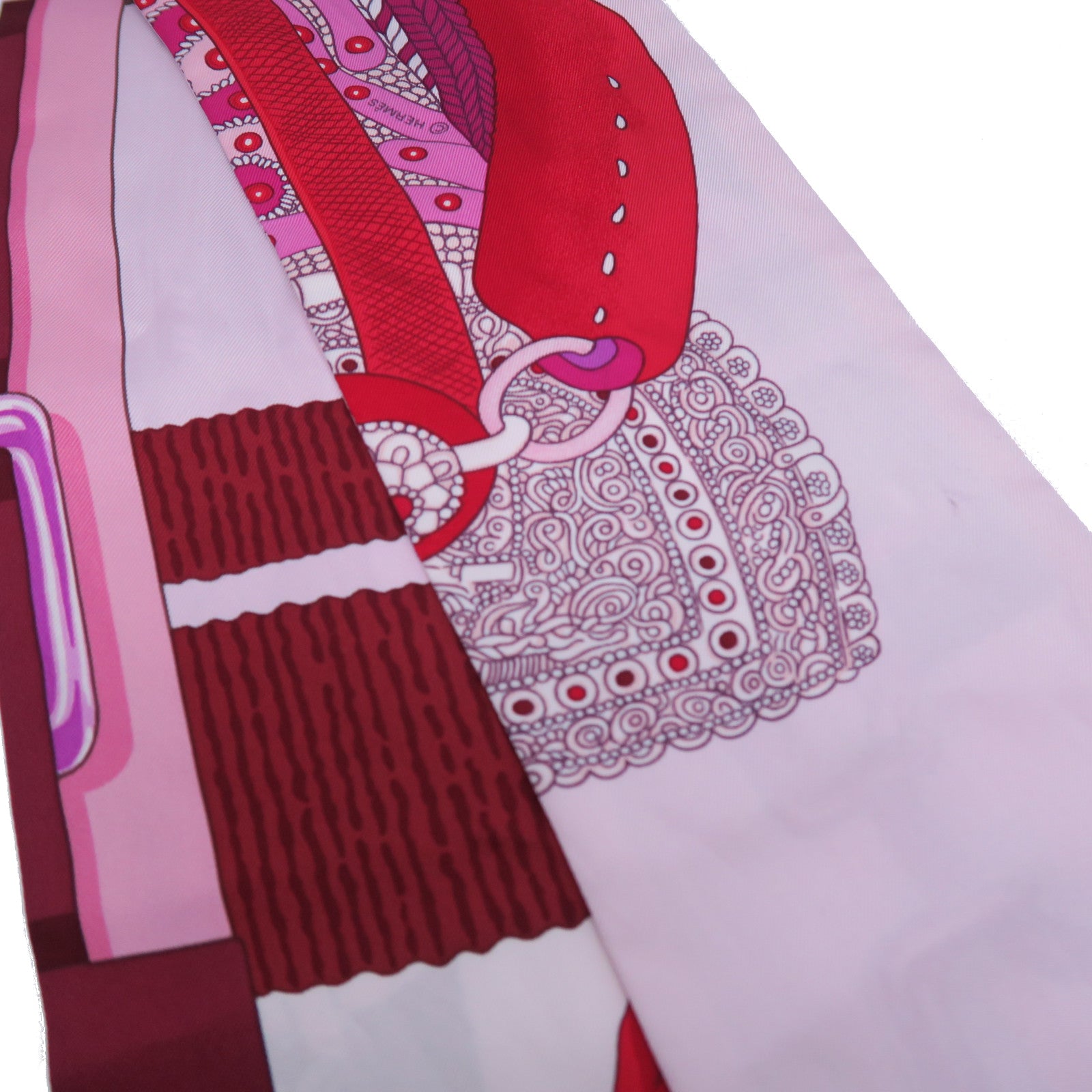 HERMES 【激減優惠】絲質Maxi Twilly絲巾紅色/多色