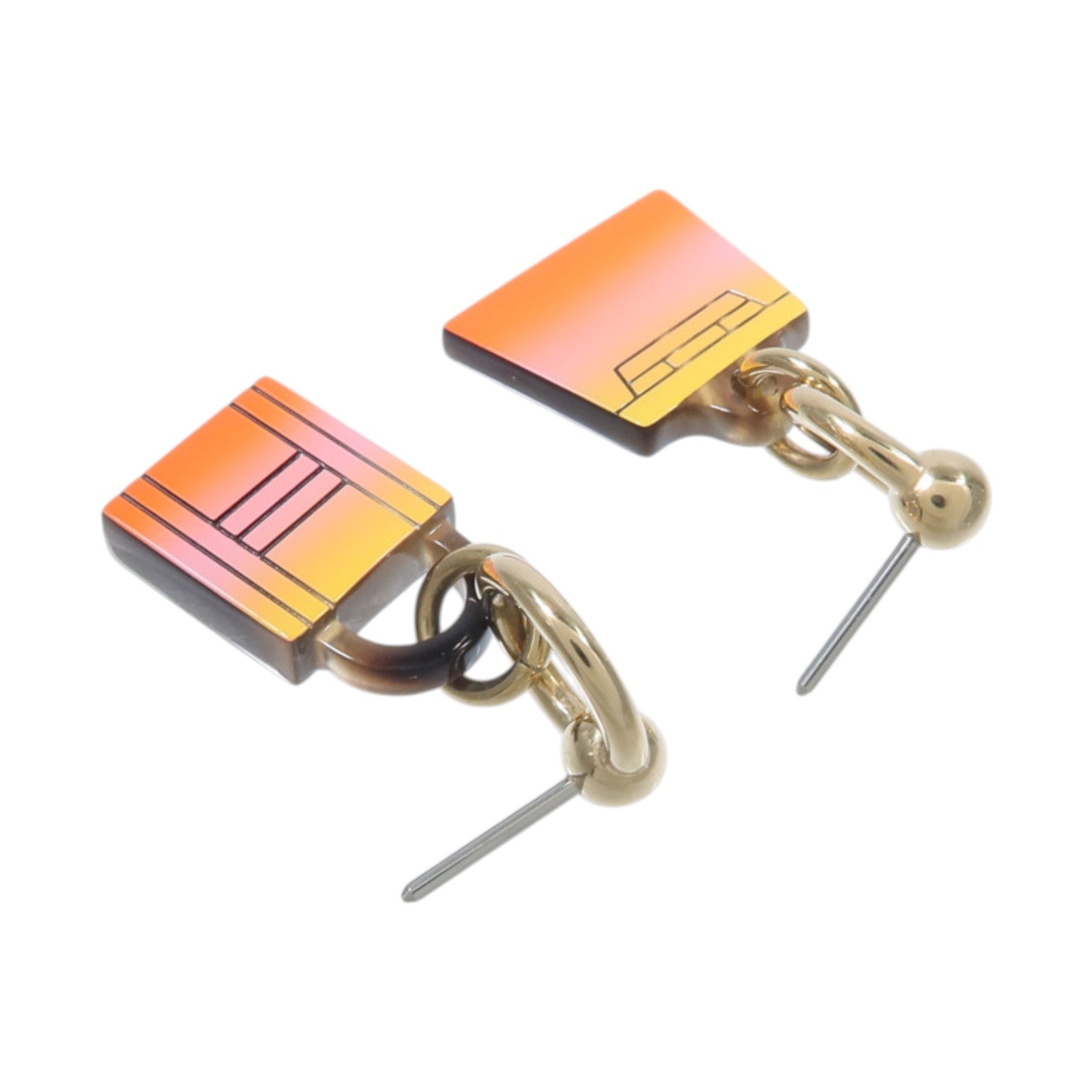 HERMES 金屬/水牛角Fusion Amulette Maroquinier Earrings耳環