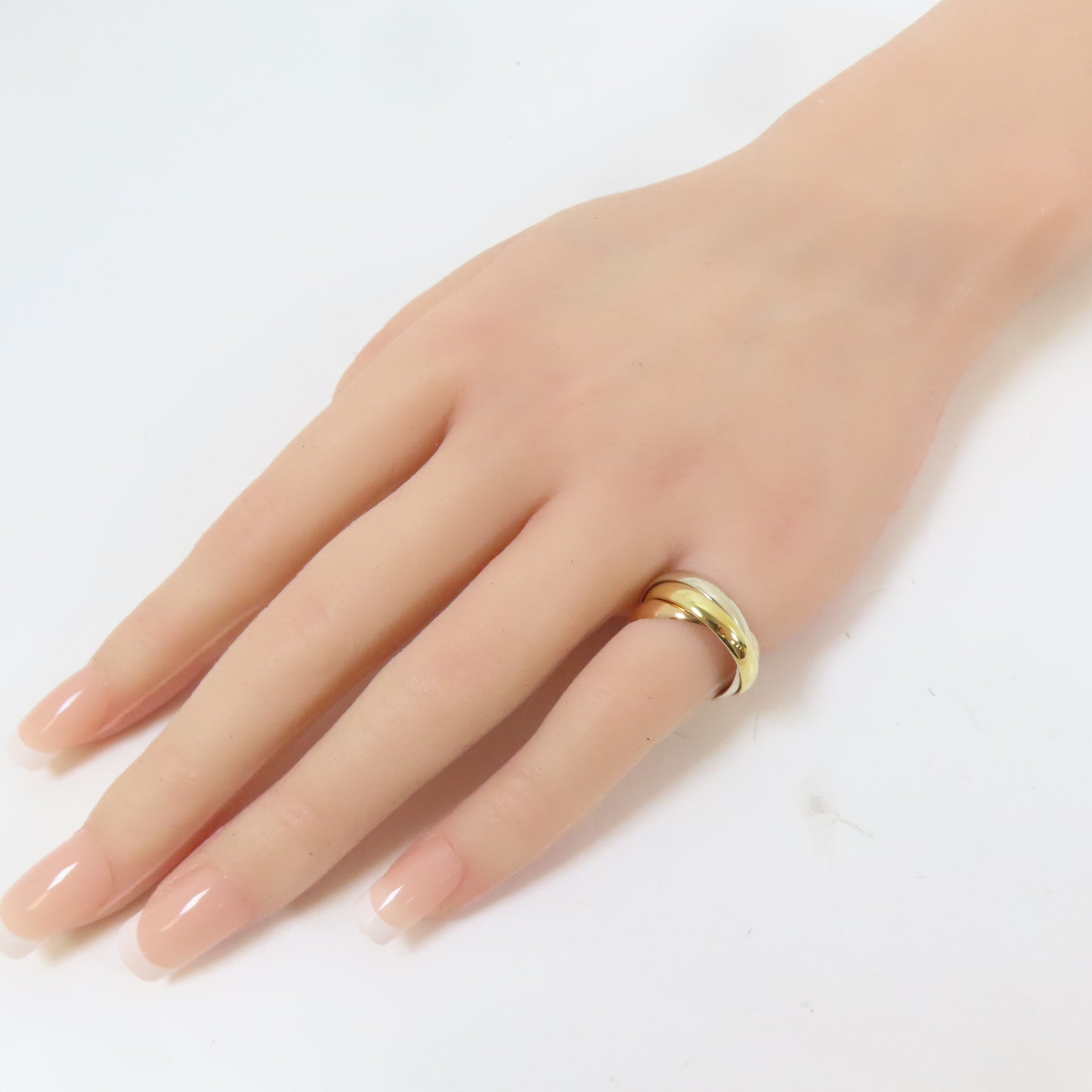CARTIER 18K黃金/白金/玫瑰金Les Must De Trinity戒指Cartier#50/US#5.5