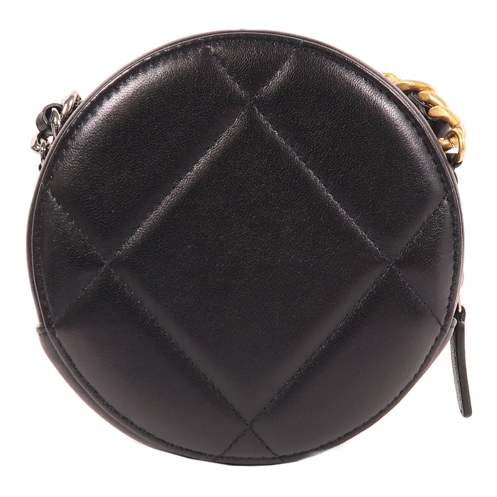 CHANEL CC GHW Chain Shoulder Bag Leather Black