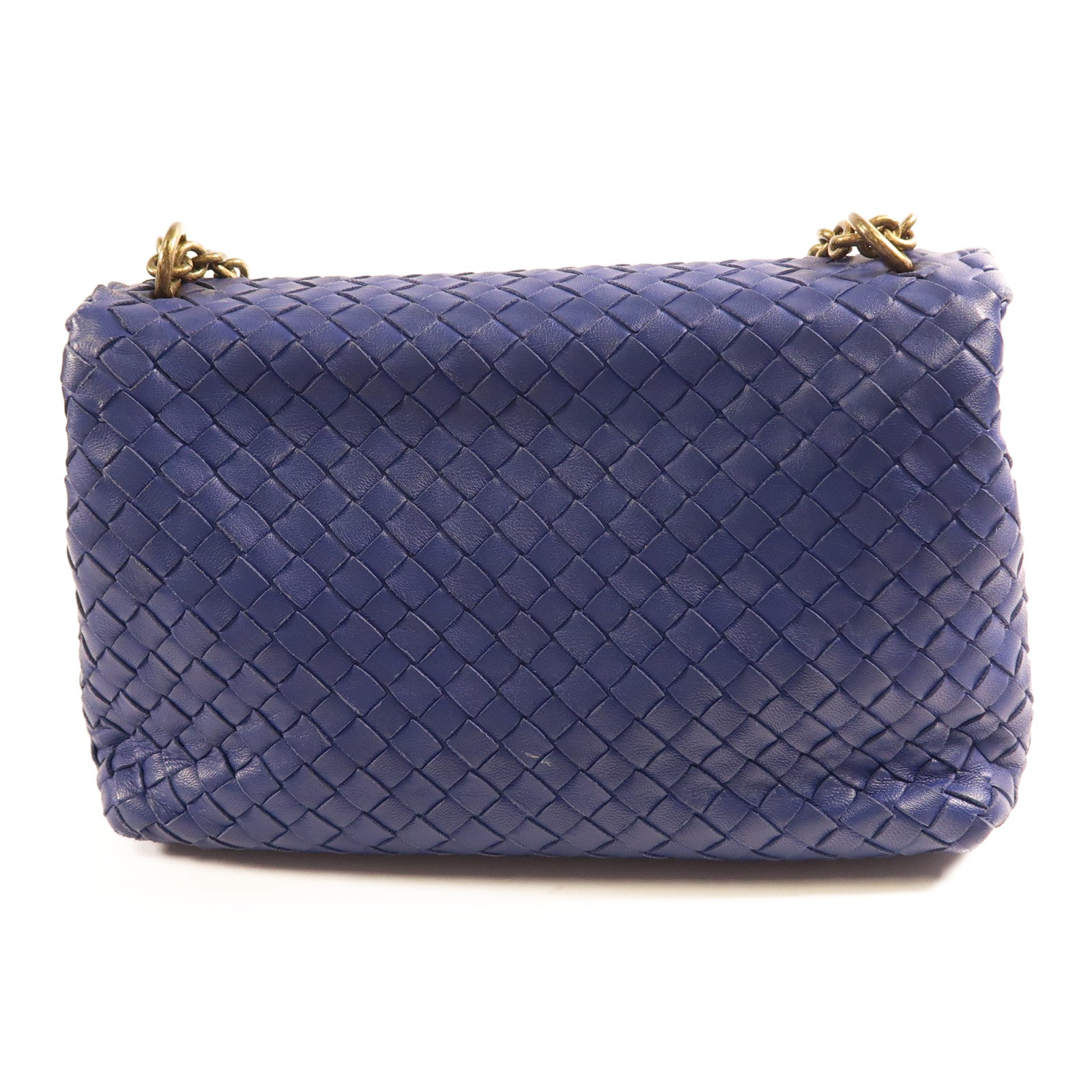 BOTTEGA VENETA 【激減優惠】織紋皮革Chain Shoulder金扣鏈帶肩背袋